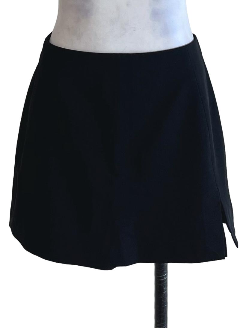 Black High-Waisted Mini Skorts