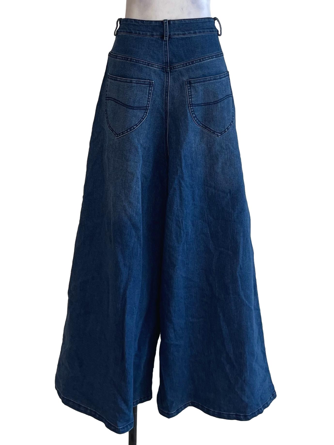Blue Denim Culottes Jeans