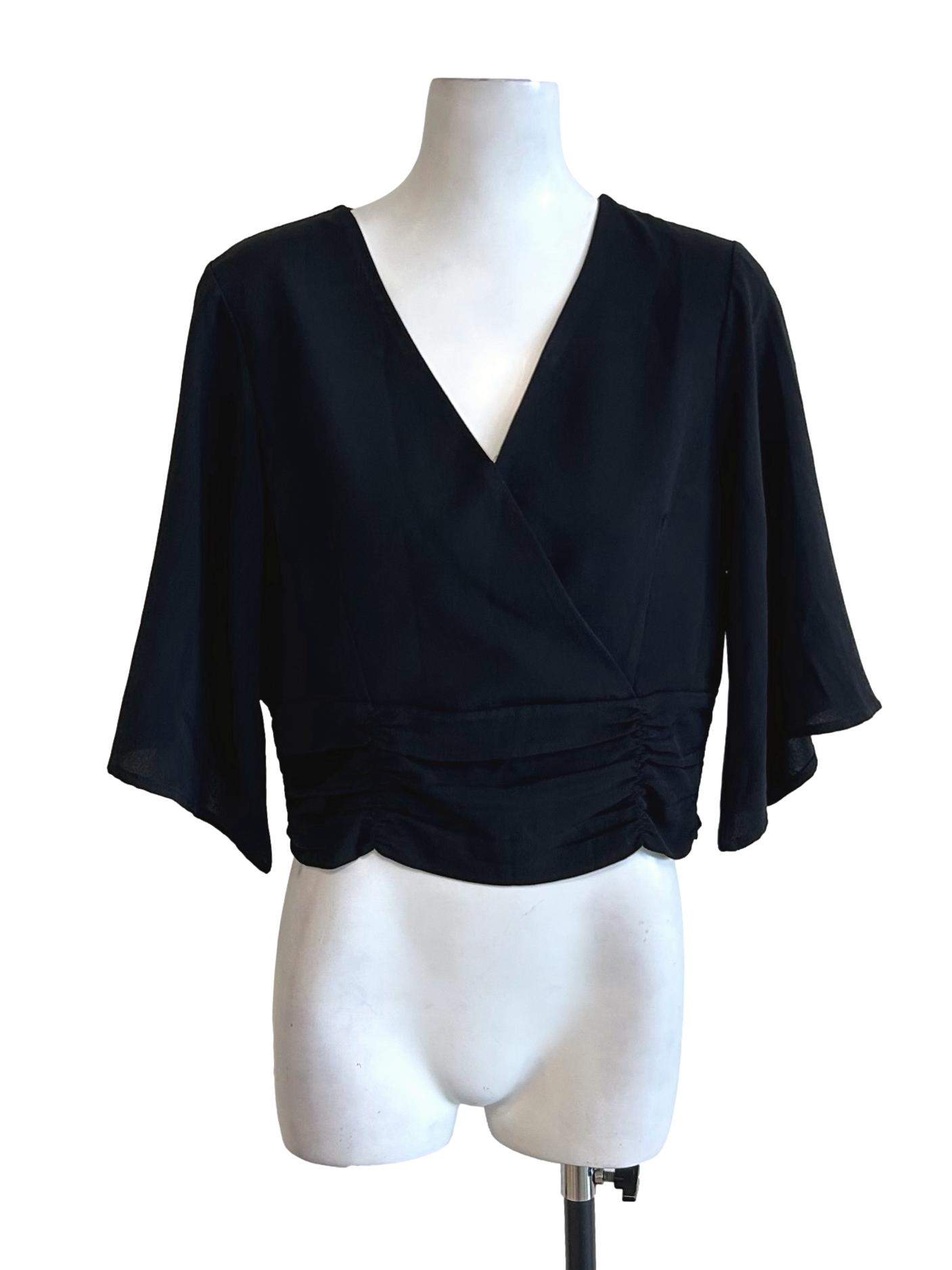 Raven Black Crop Blouse