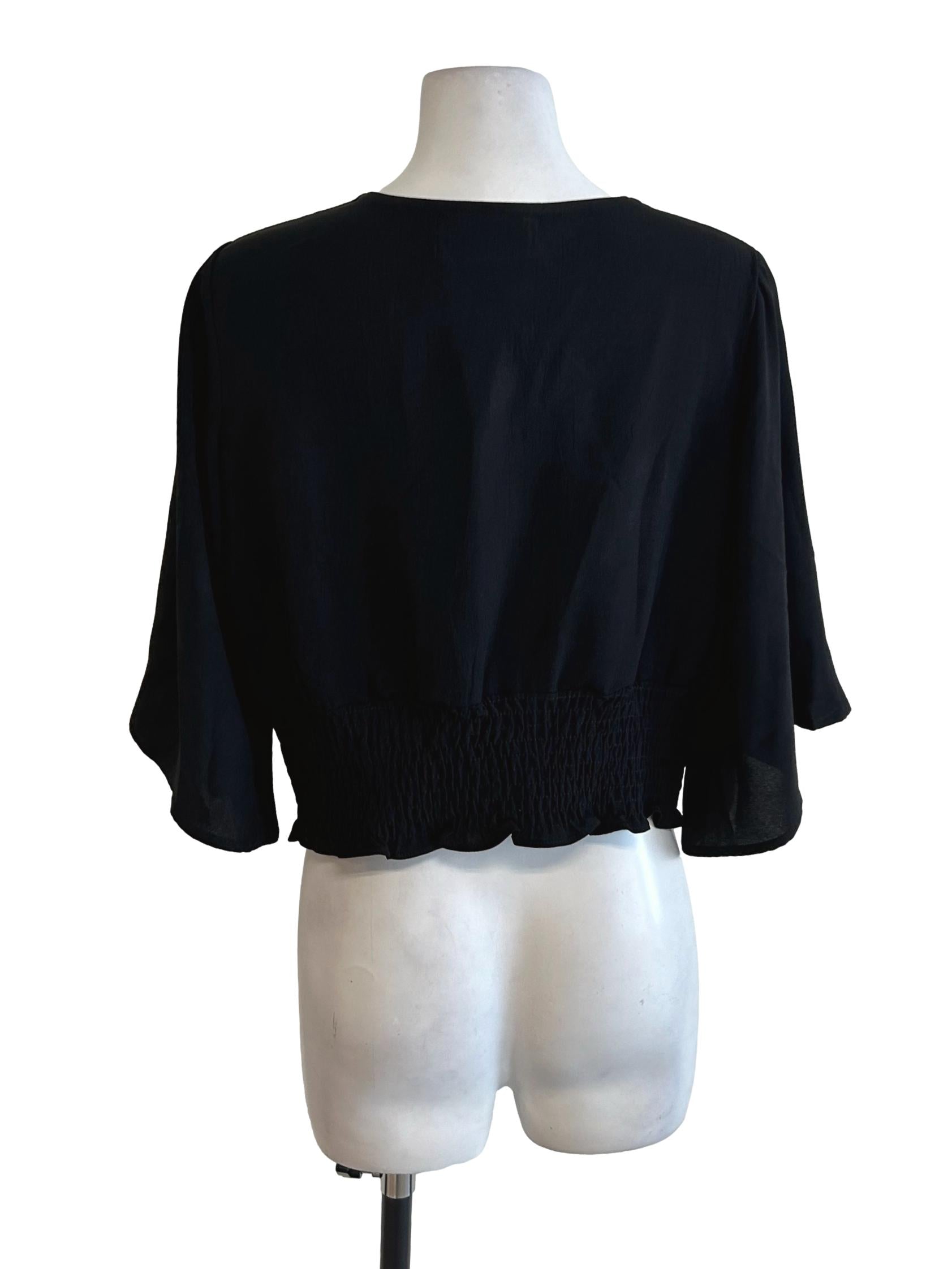 Raven Black Crop Blouse