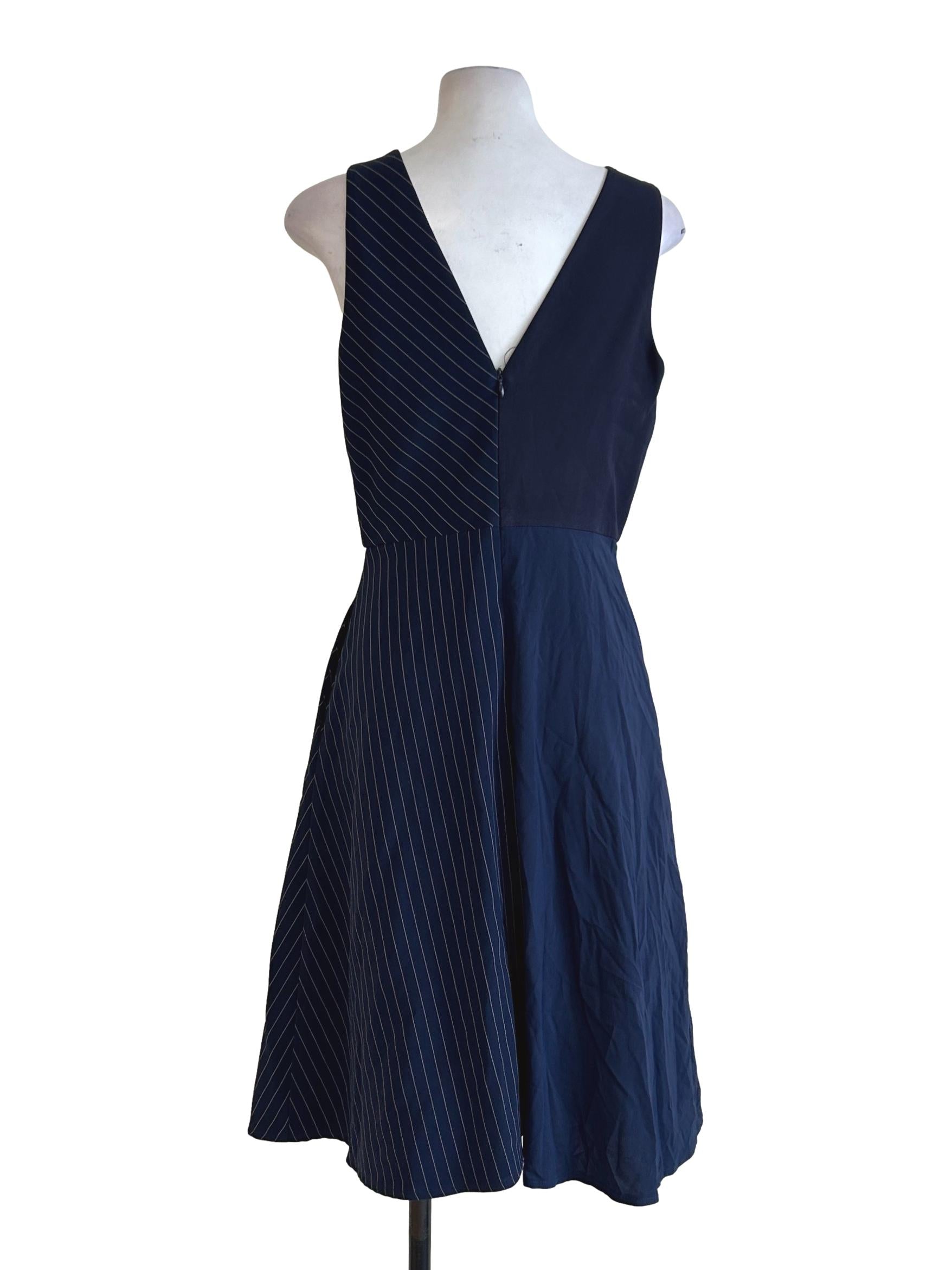 Navy Blue Striped Dress