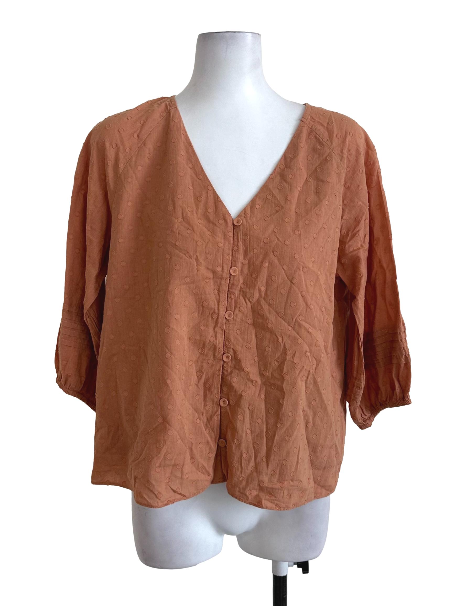 Dusty Orange Textured Top