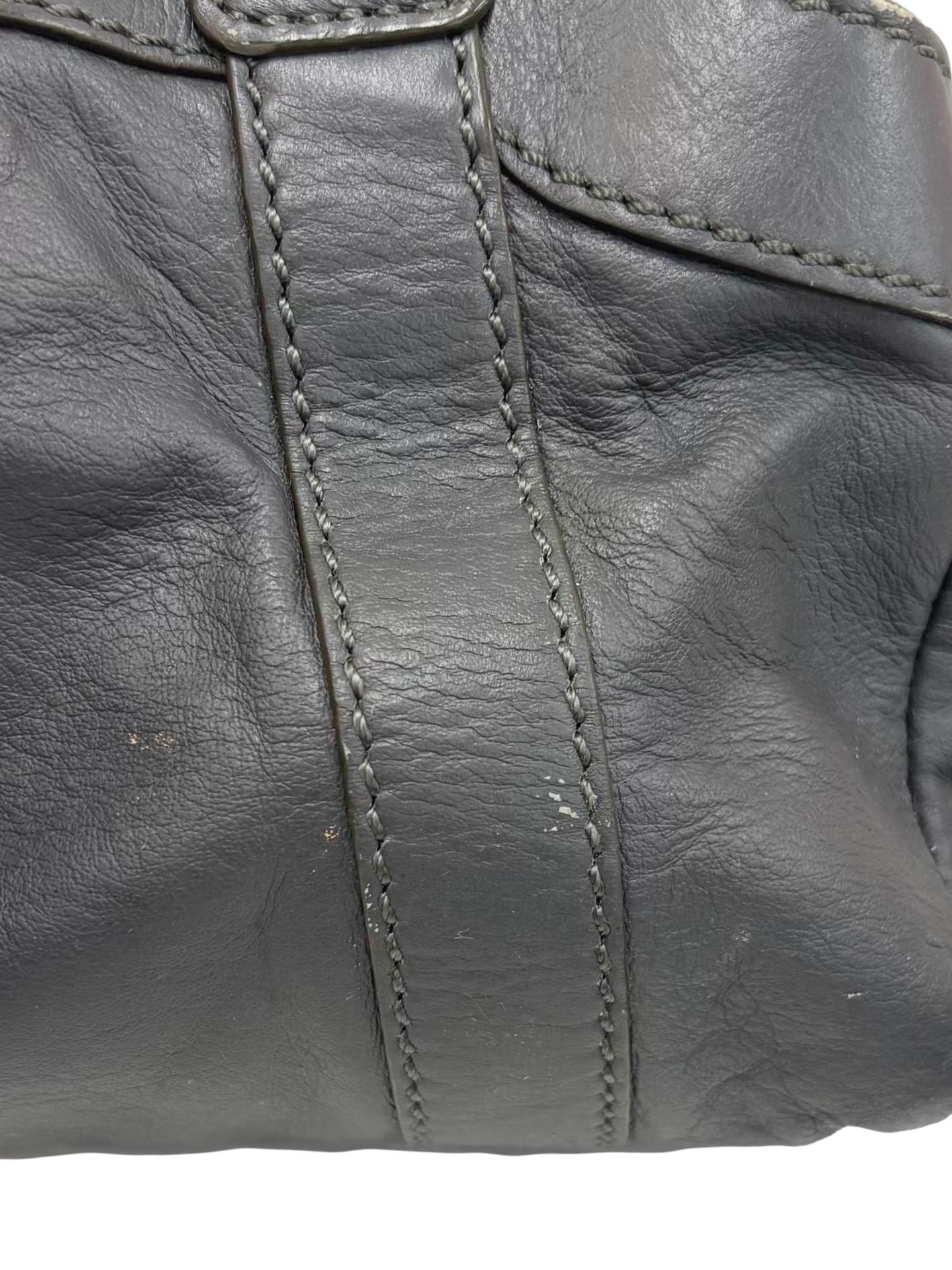 Grey Leather 2 Way Shoulder Bag CSN