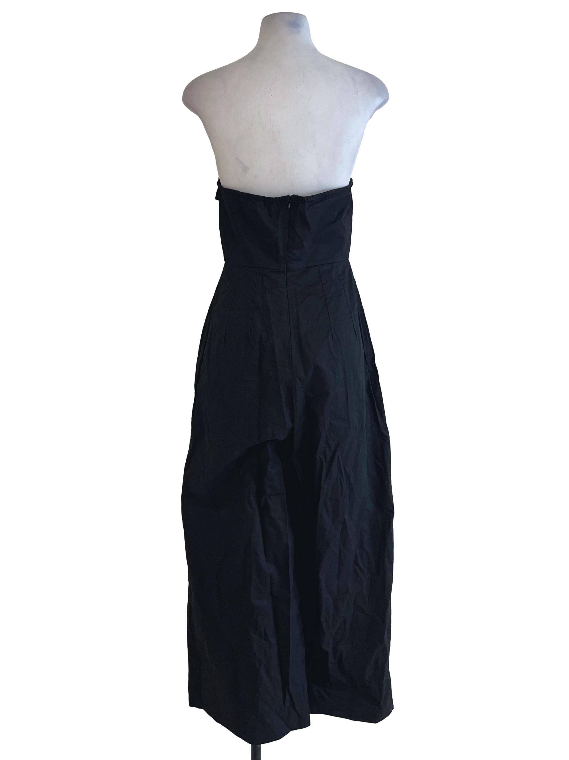 Black Strapless Pocket Detail Jumpsuit