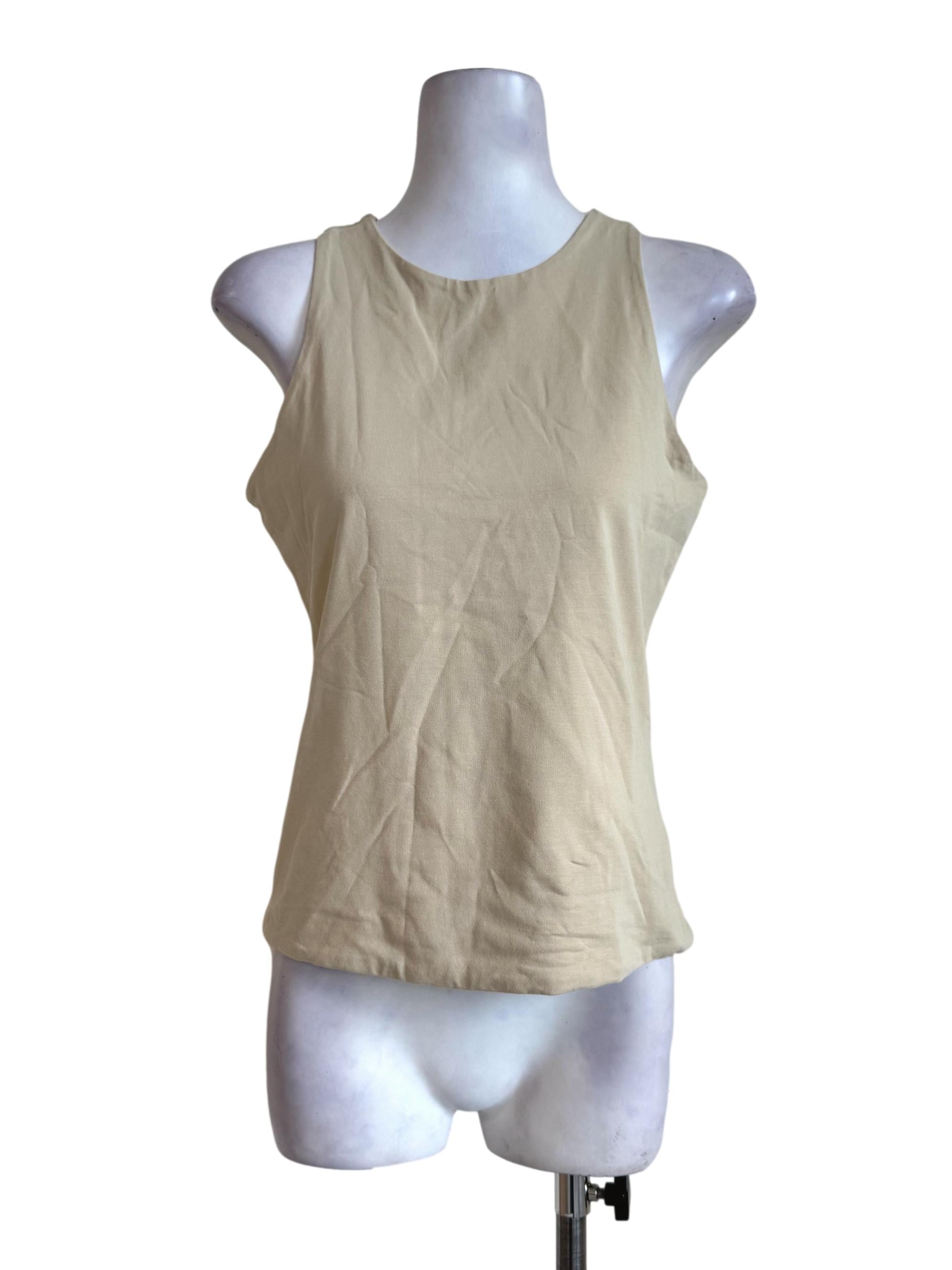 Sand Beige Sleeveless Top LB