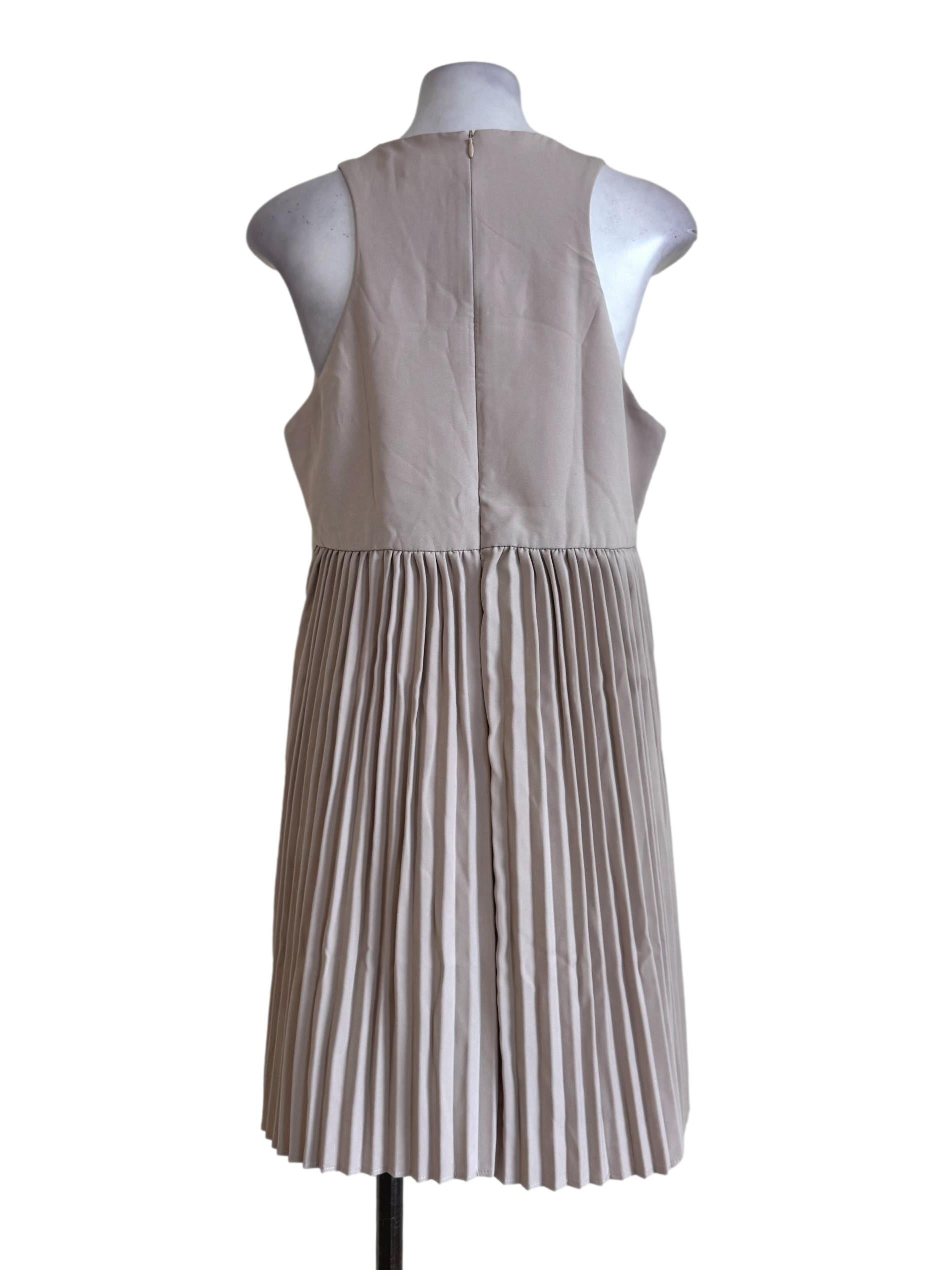 Clay Brown Pleated Dress LB