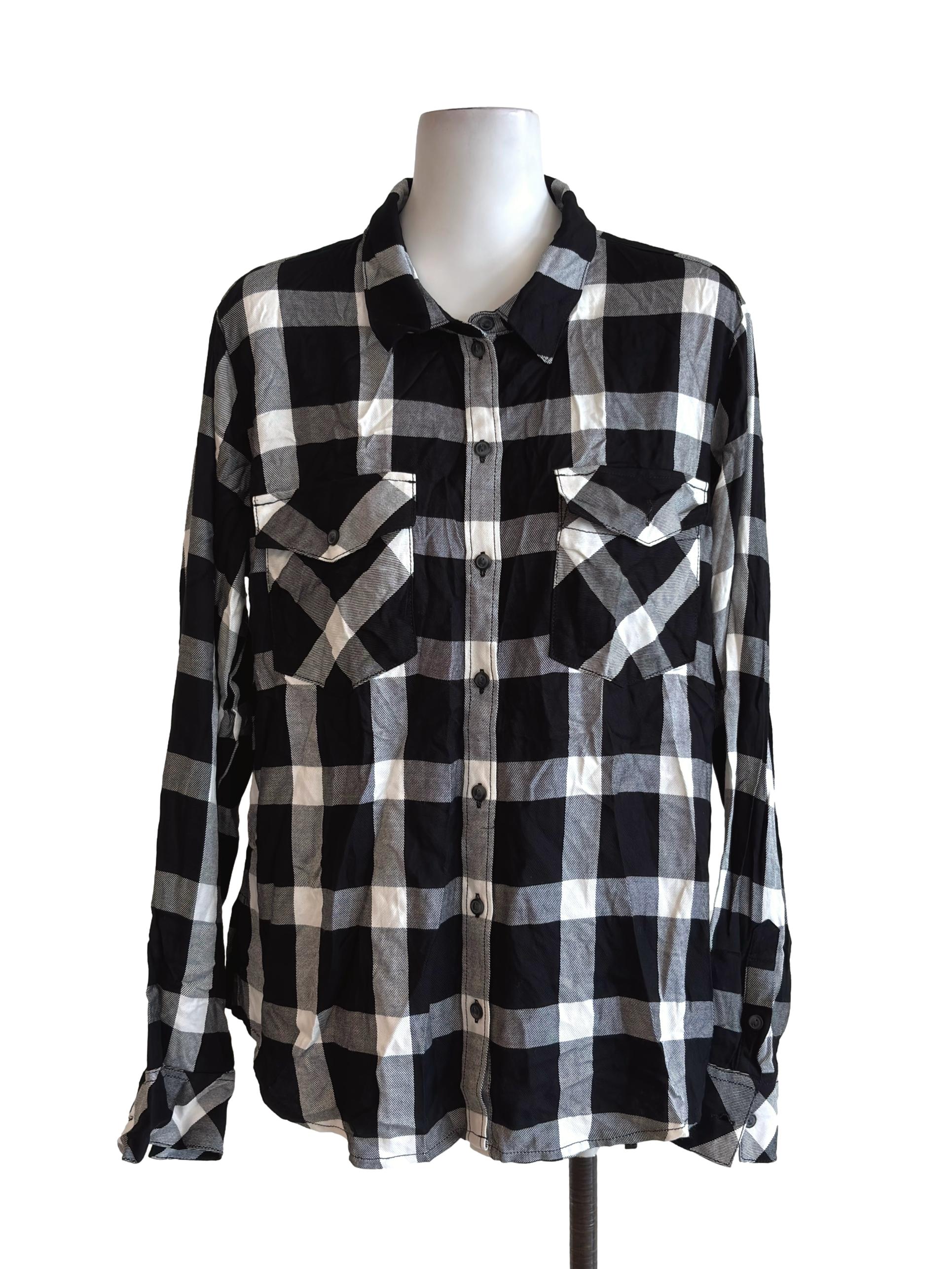 Black & White Checkered Dad Shirt