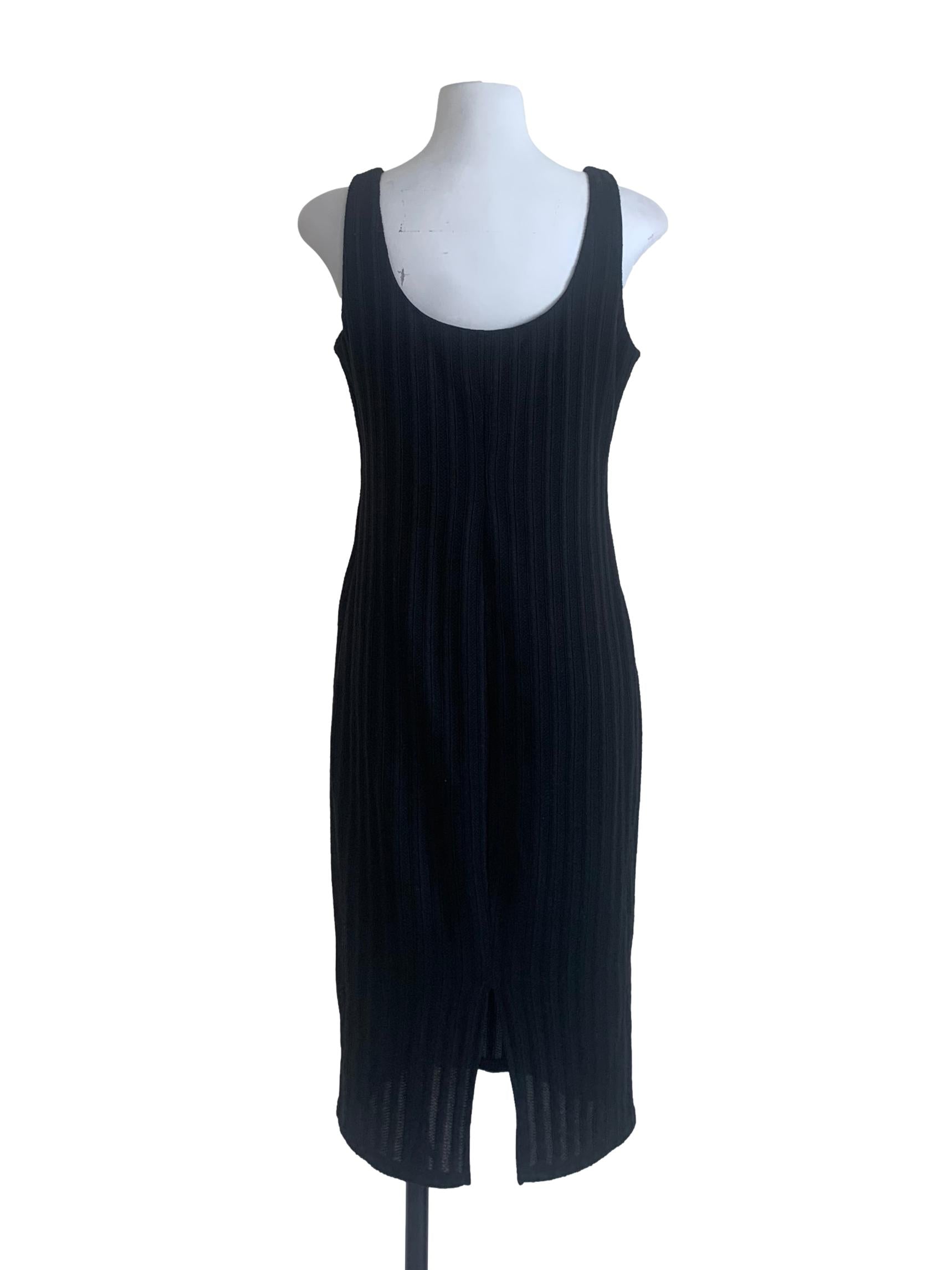 Raven Black Scoop Neck Sheath Dress