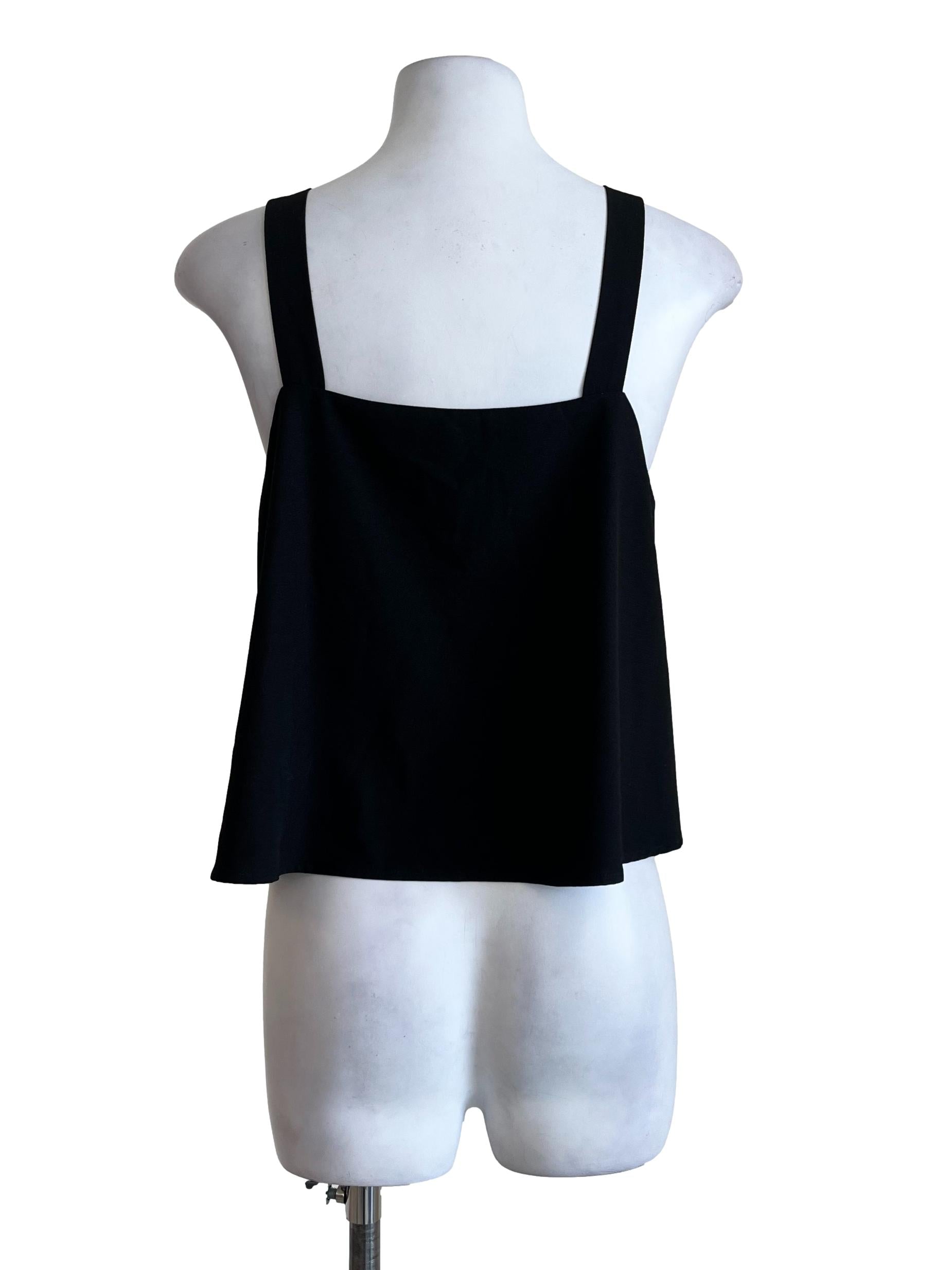 Black Simple Lined Tank Top TTR
