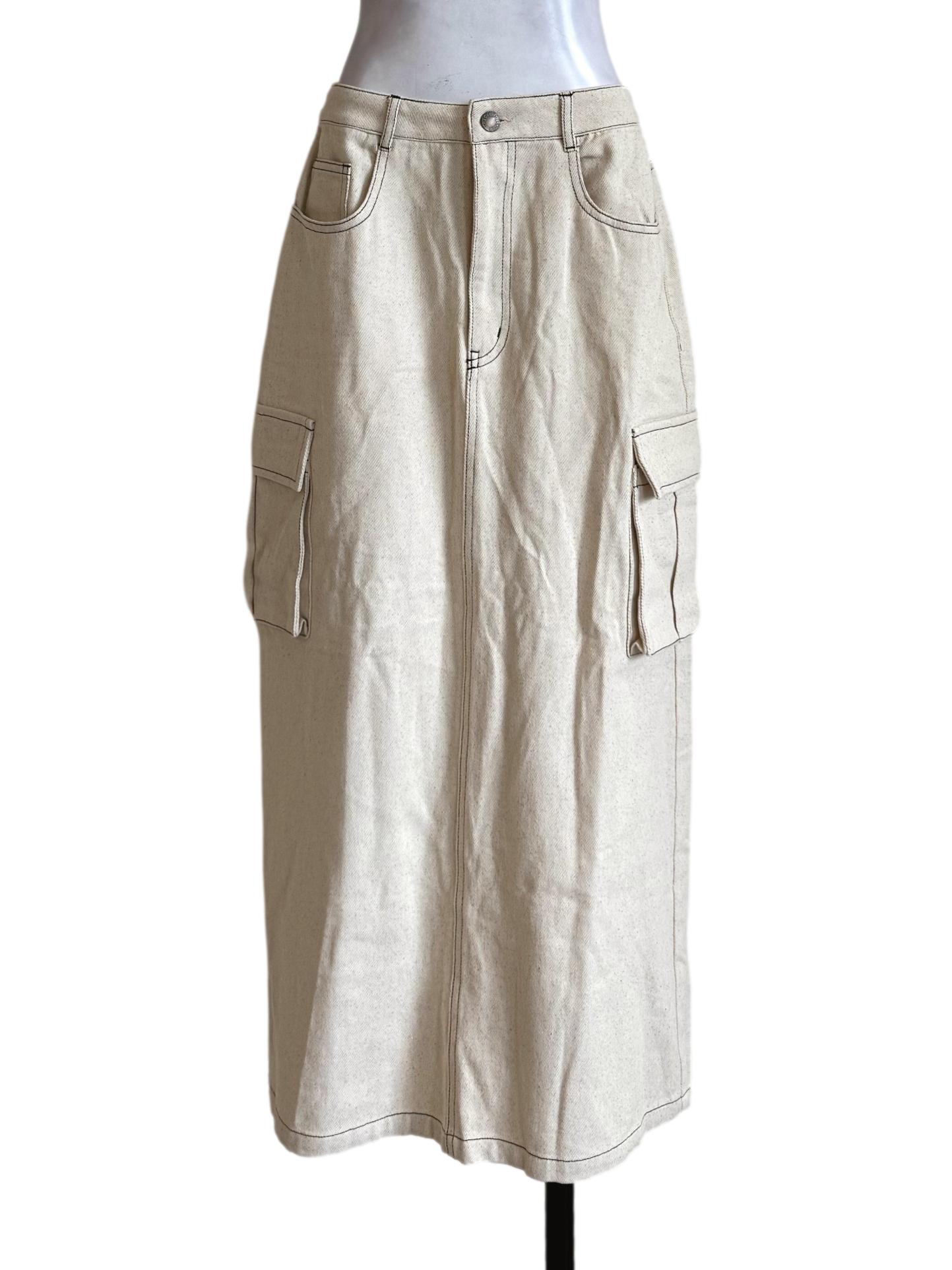 Wheat Beige A-Line Skirt TCL