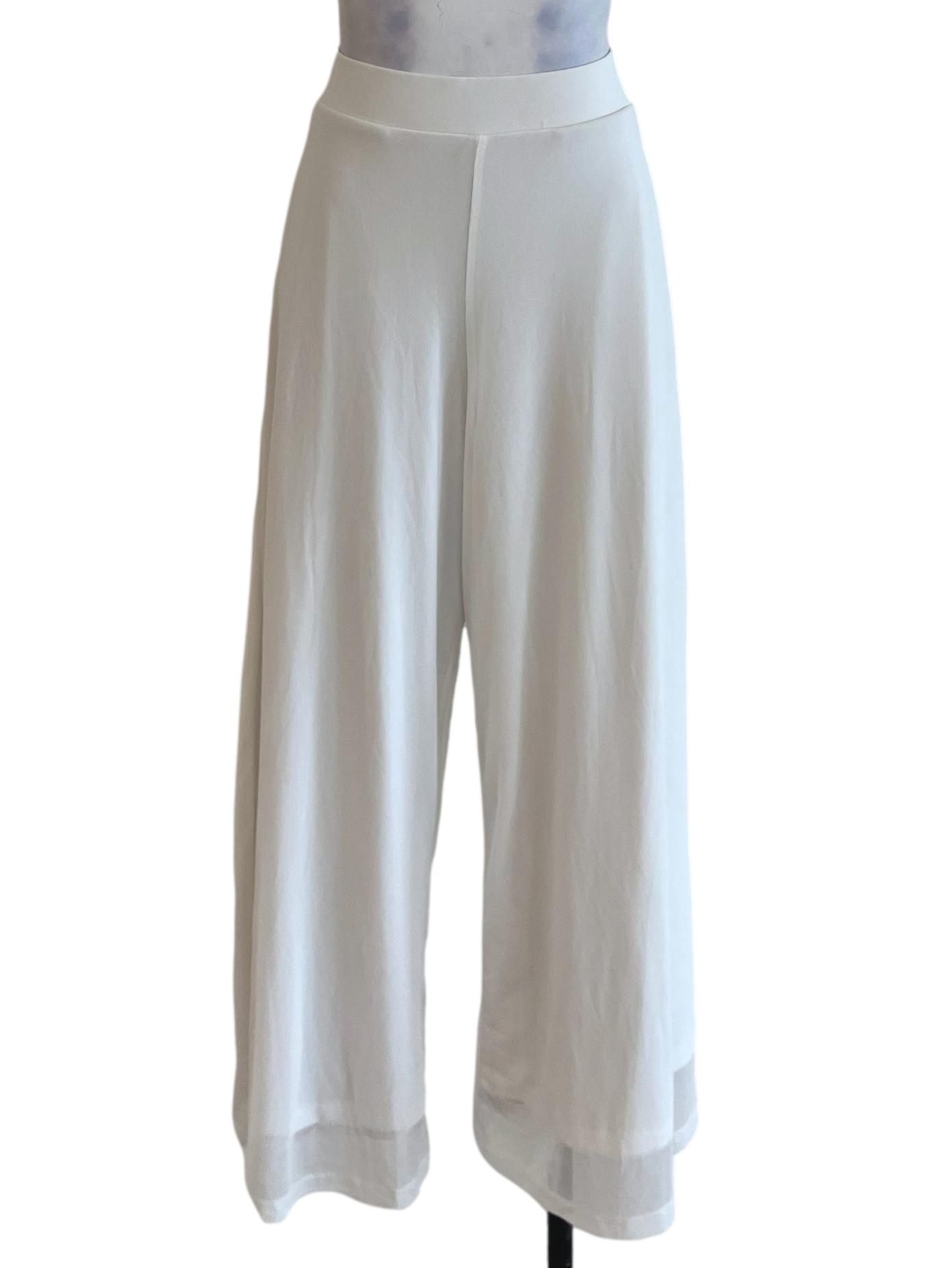 White High-Waisted Casual Pants