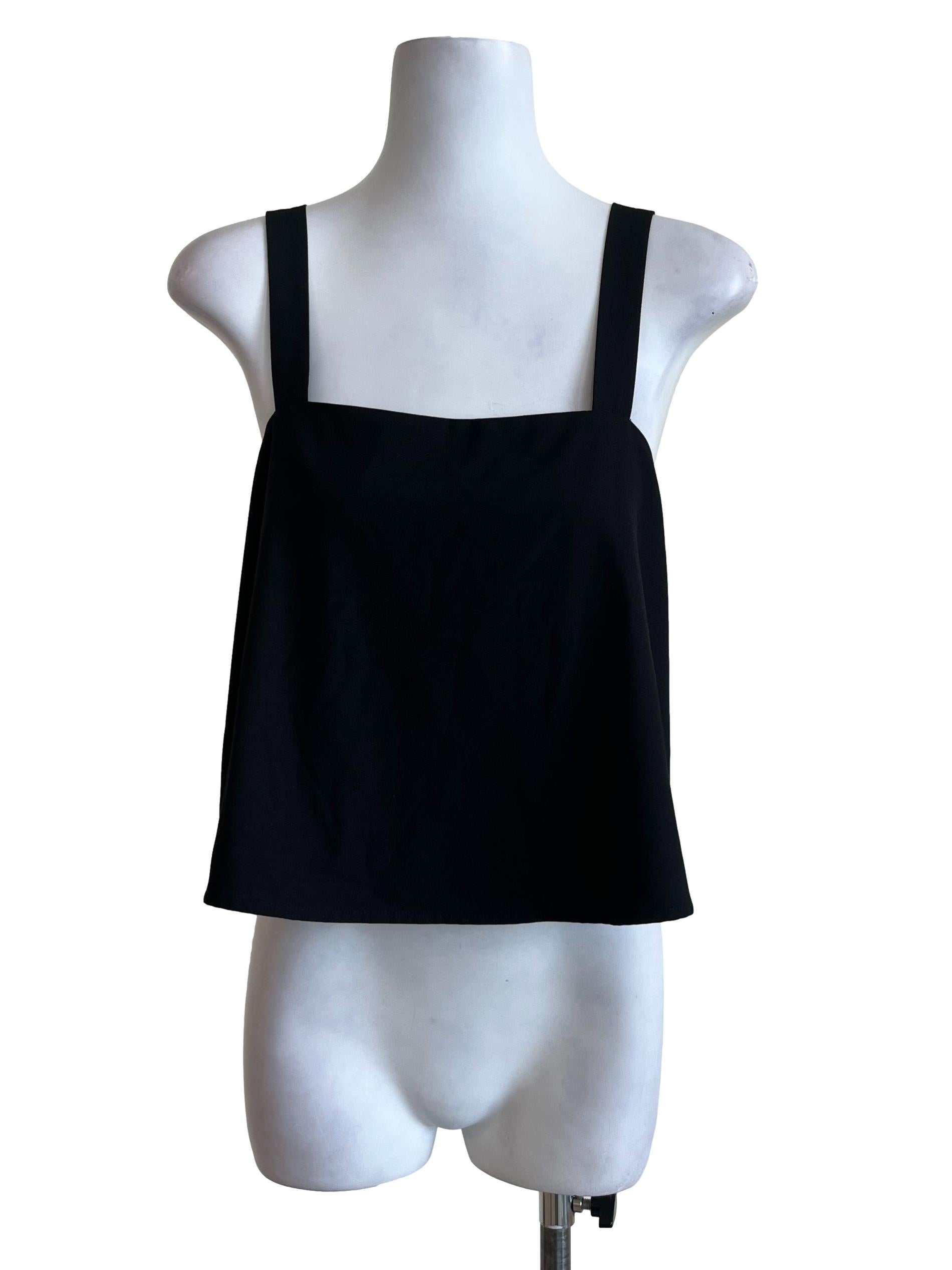 Black Simple Lined Tank Top TTR