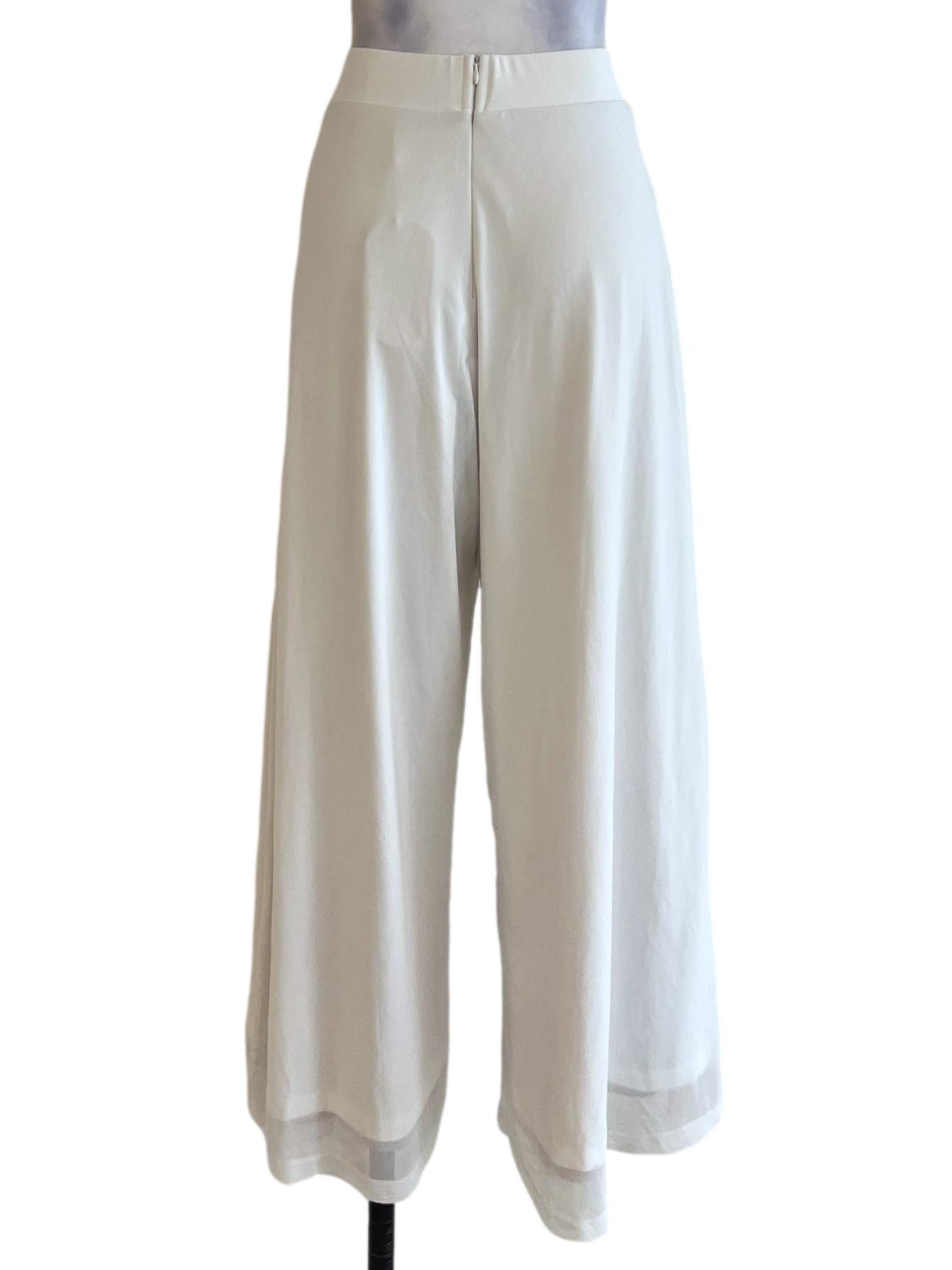 White High-Waisted Casual Pants