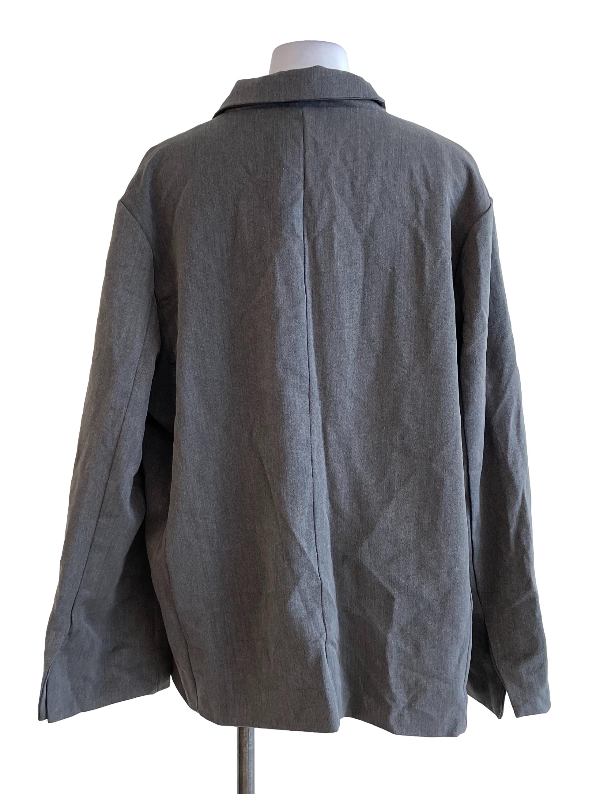 Grey Single Breasted Blazer