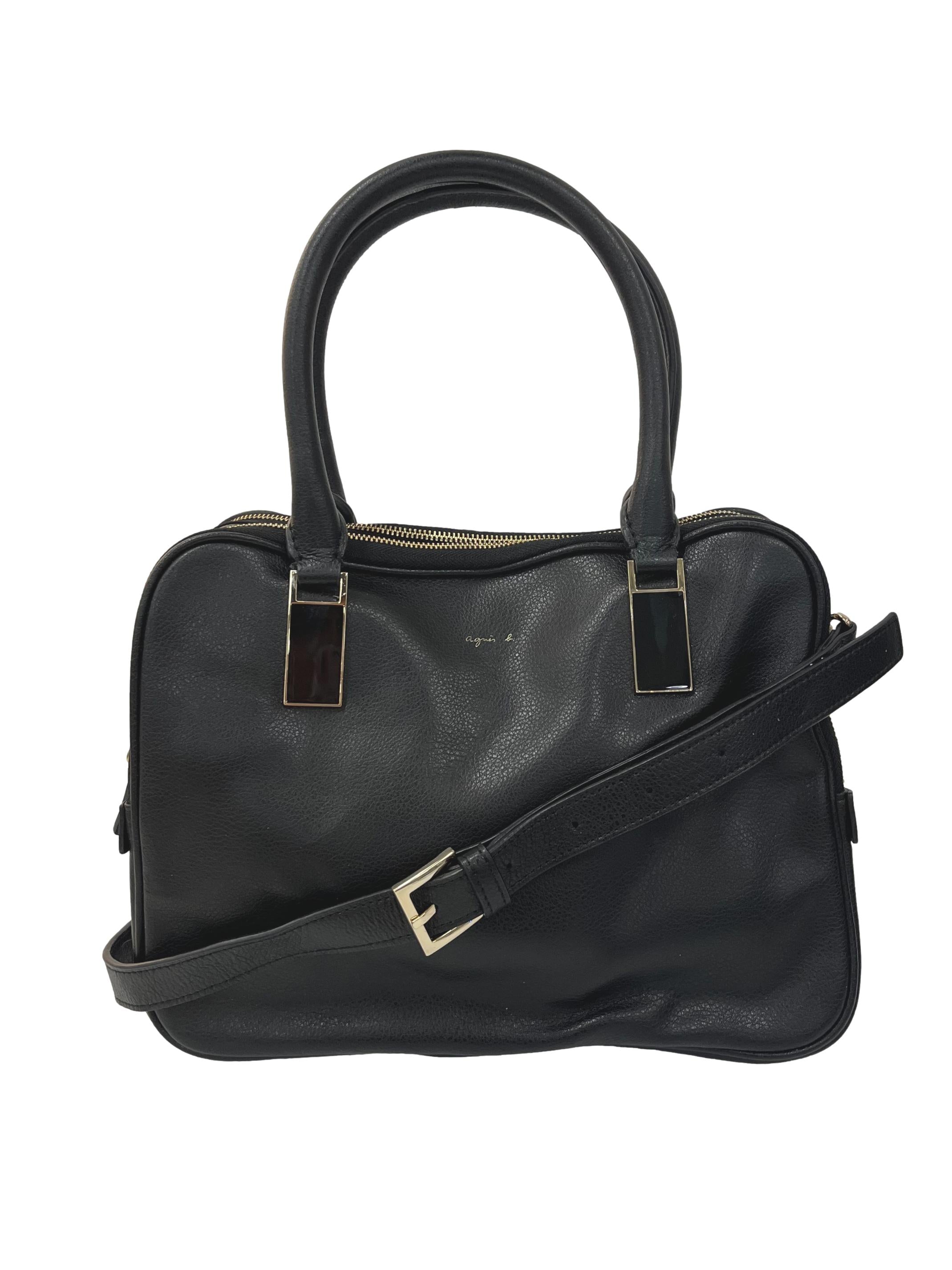 Black Soft Leather Handbag