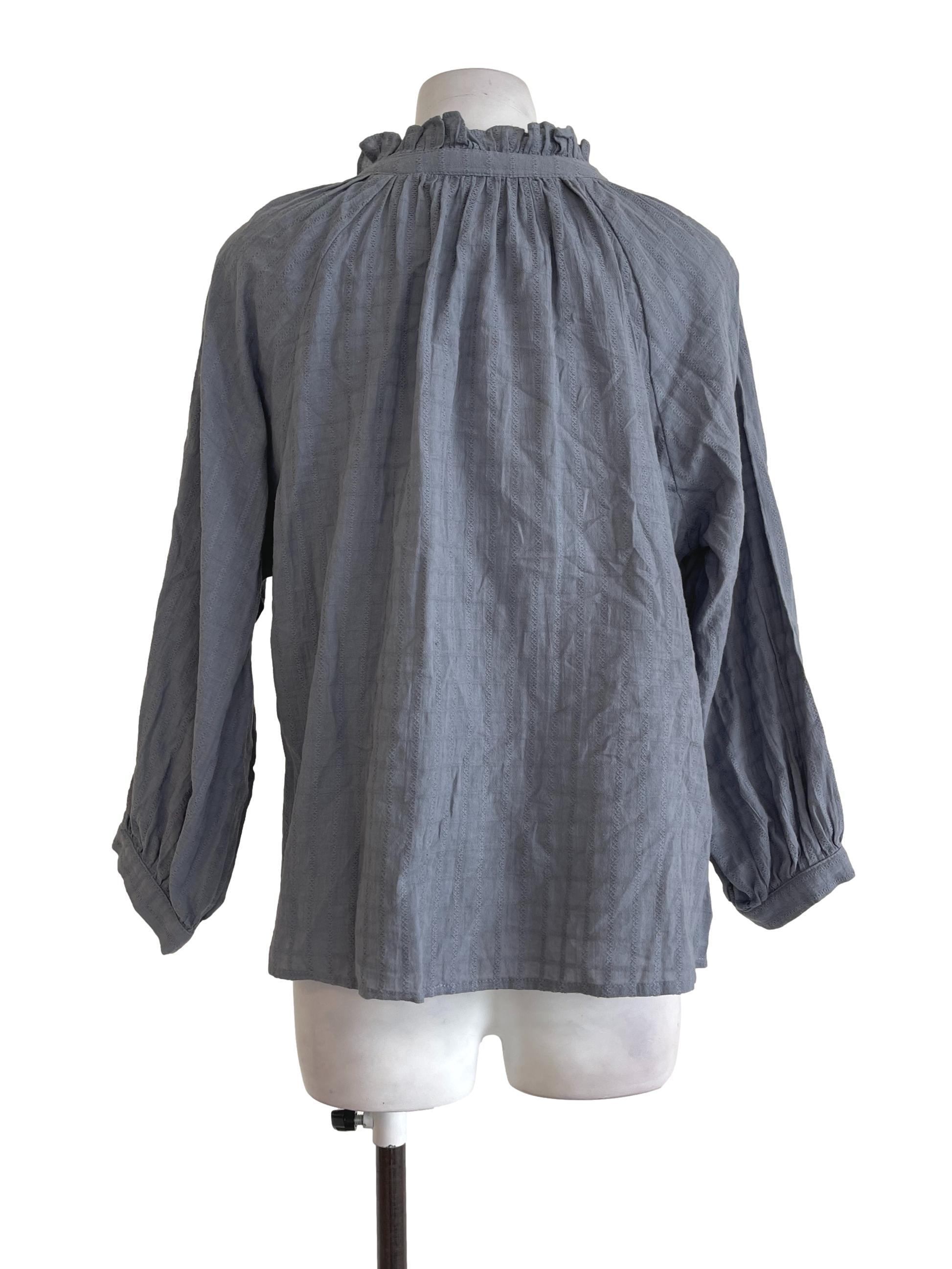 Slate Grey Button Blouse