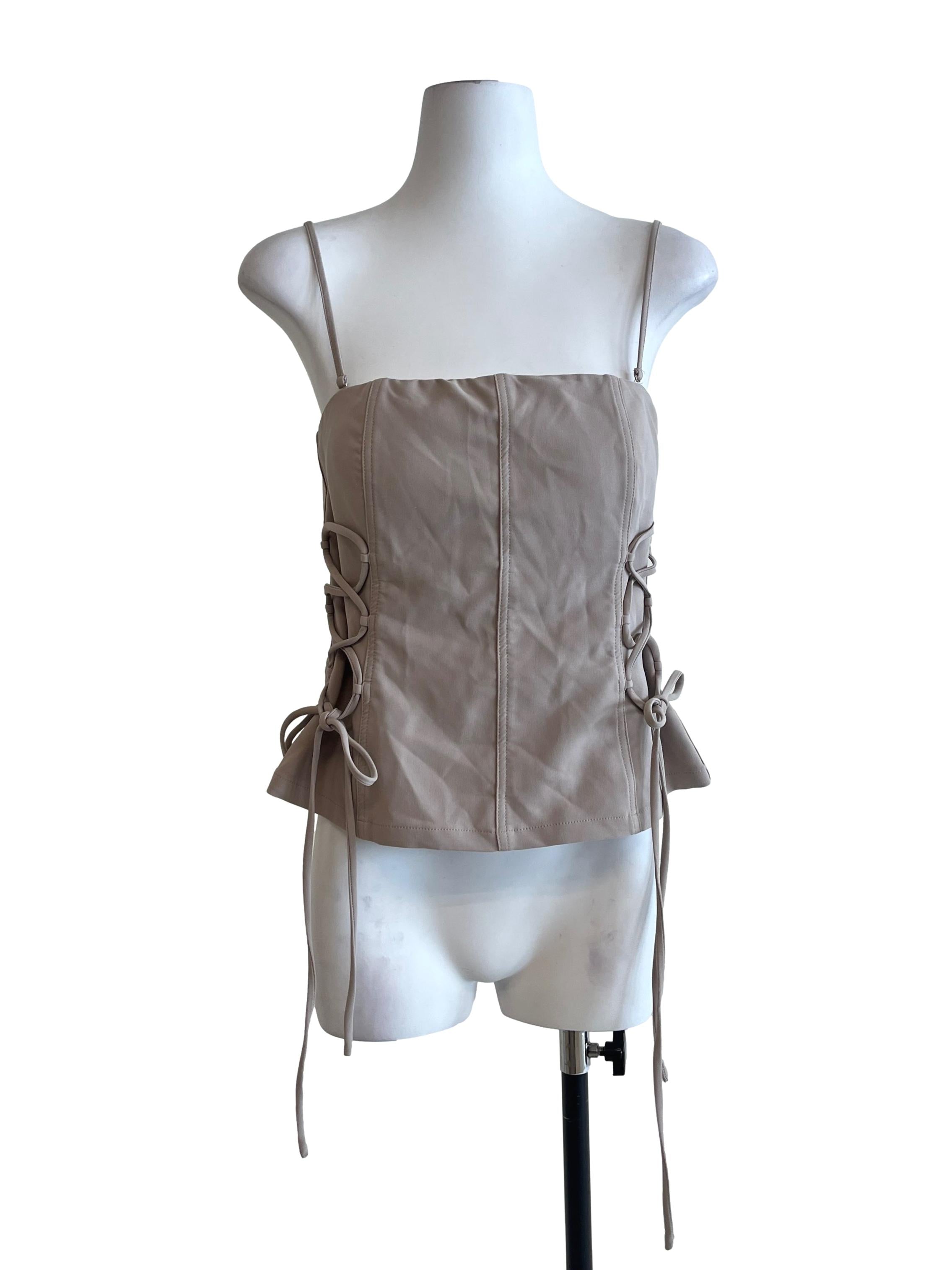 Pale Brown Spaghetti Strap Sleeveless Top