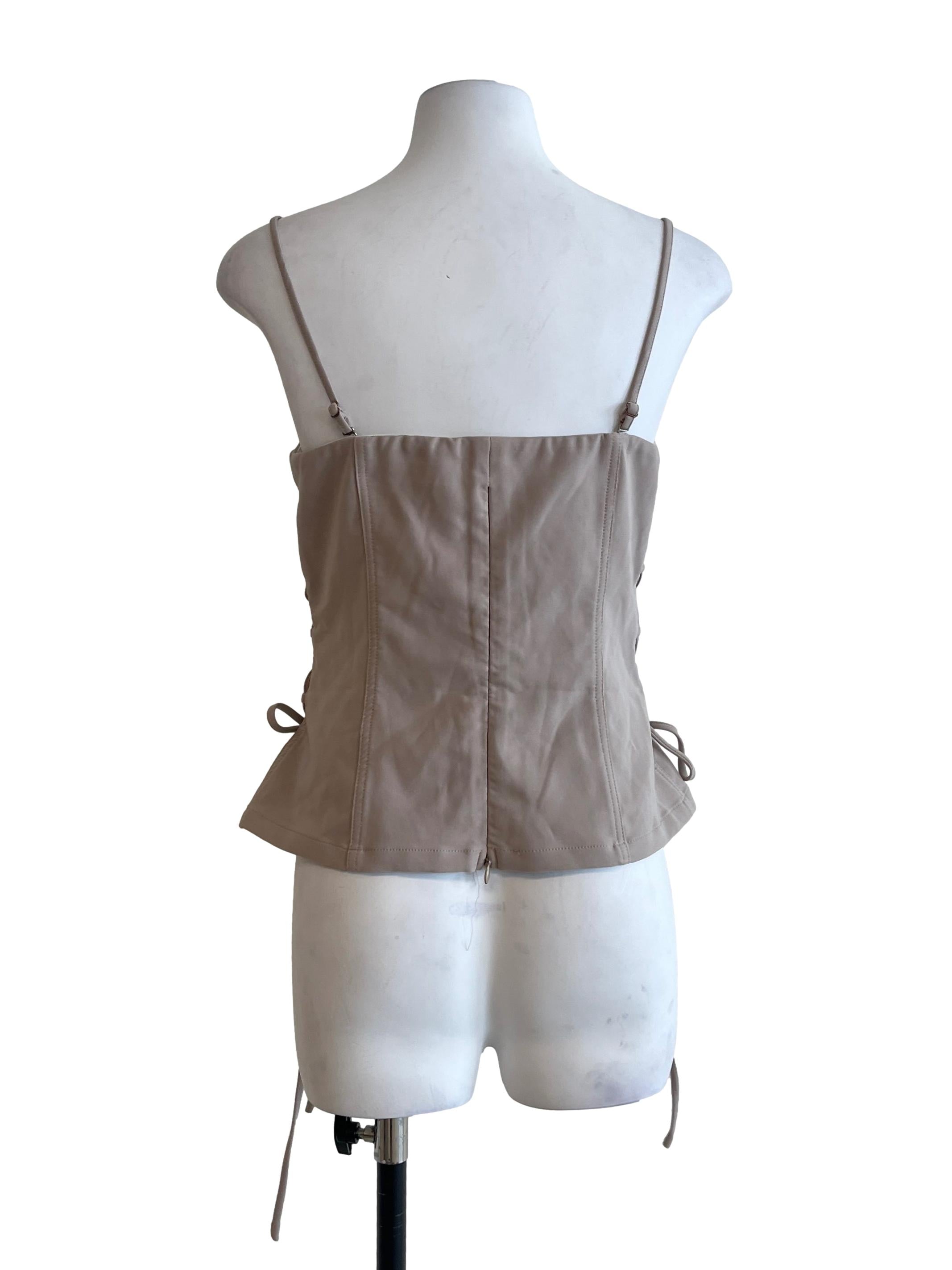 Pale Brown Spaghetti Strap Sleeveless Top