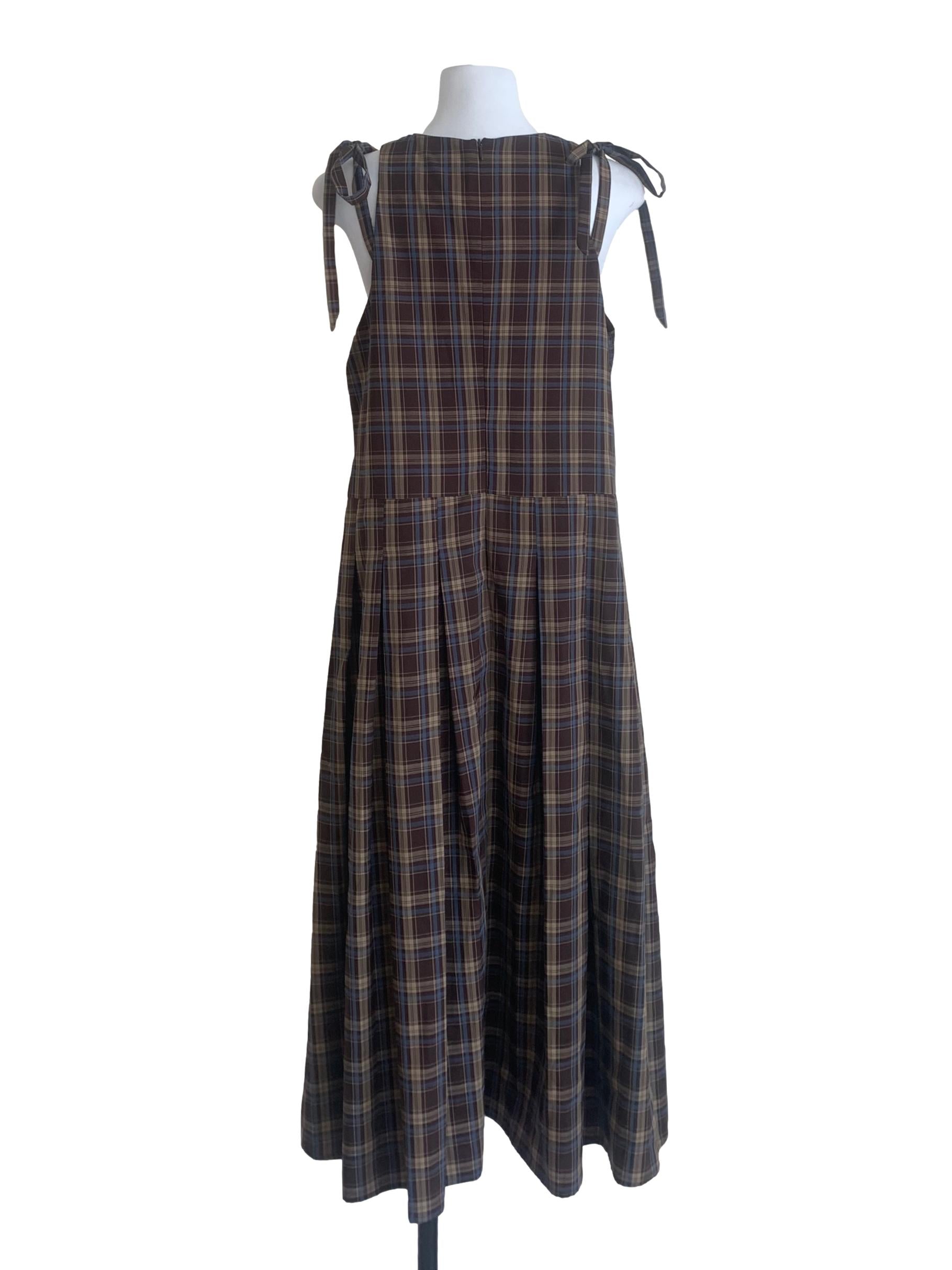 Wood Brown Pattern Drop Waist Dress