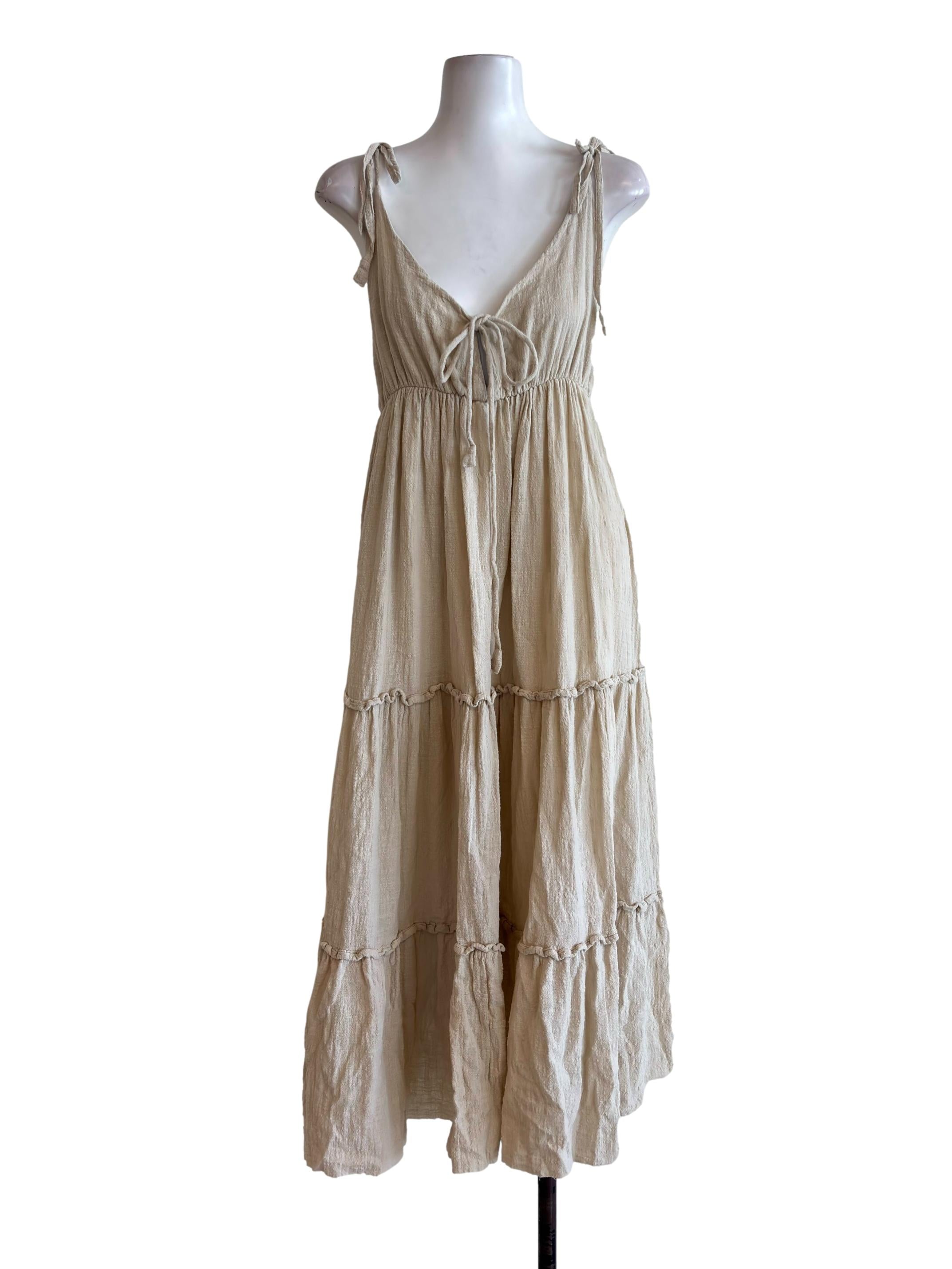 Stacy Cotton Gauze Dress In Straw - Neutral CSN