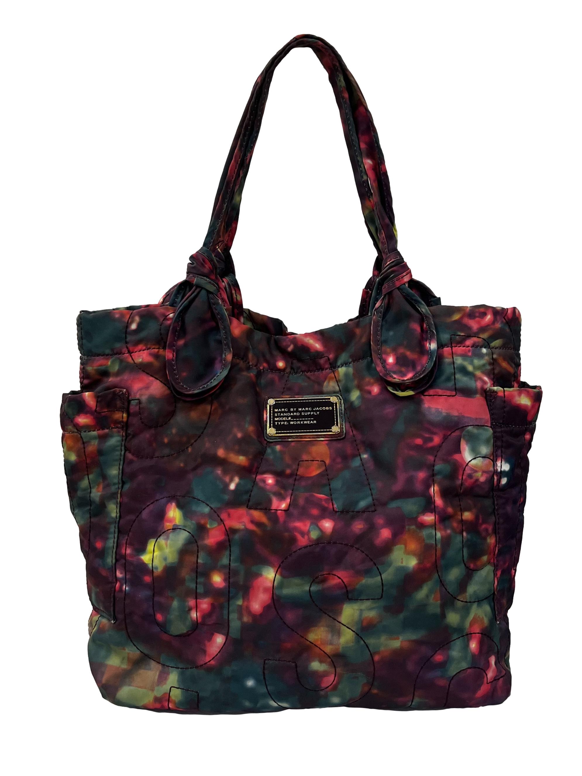 Purple Printed Nylong Tote Bag