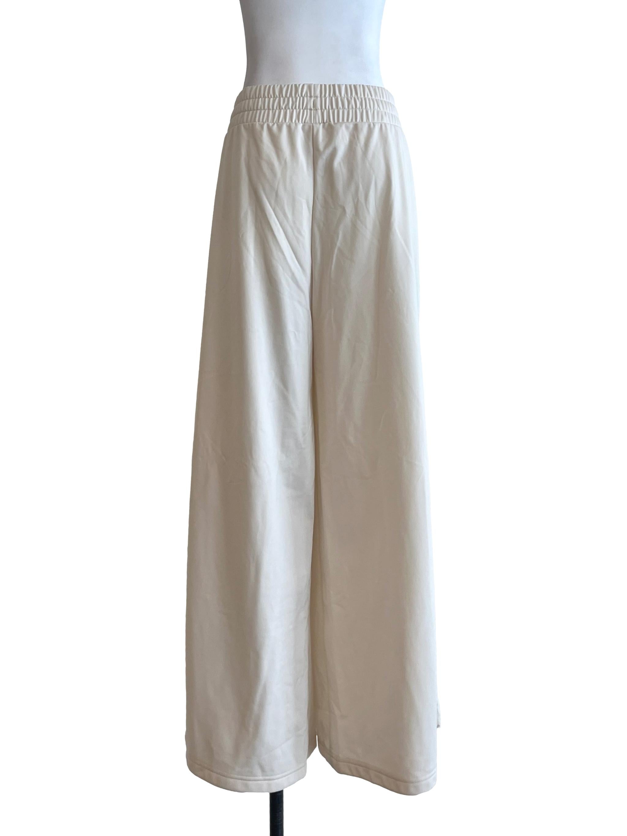 Ivory White Wide Leg Sweatpants