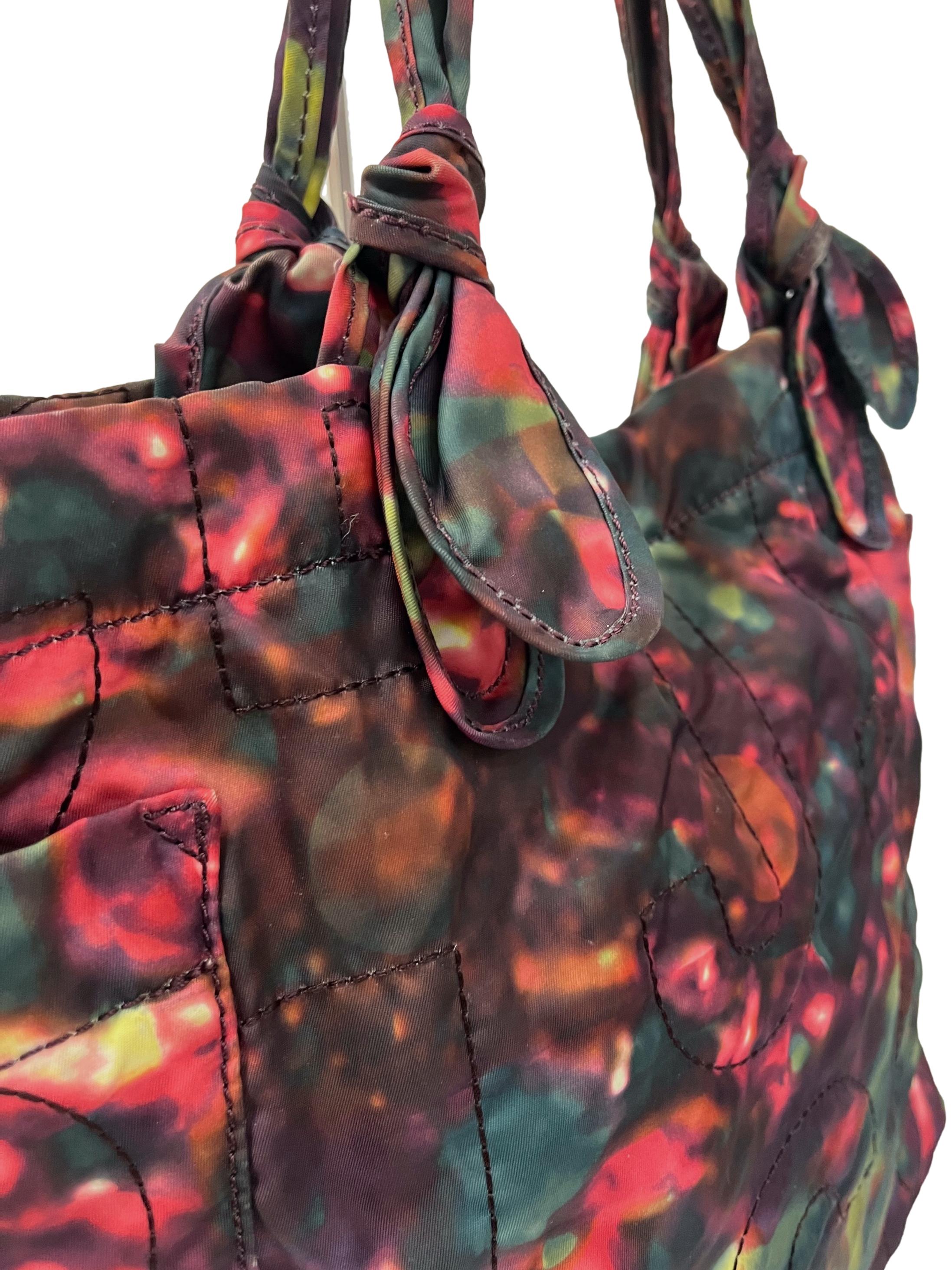 Purple Printed Nylong Tote Bag