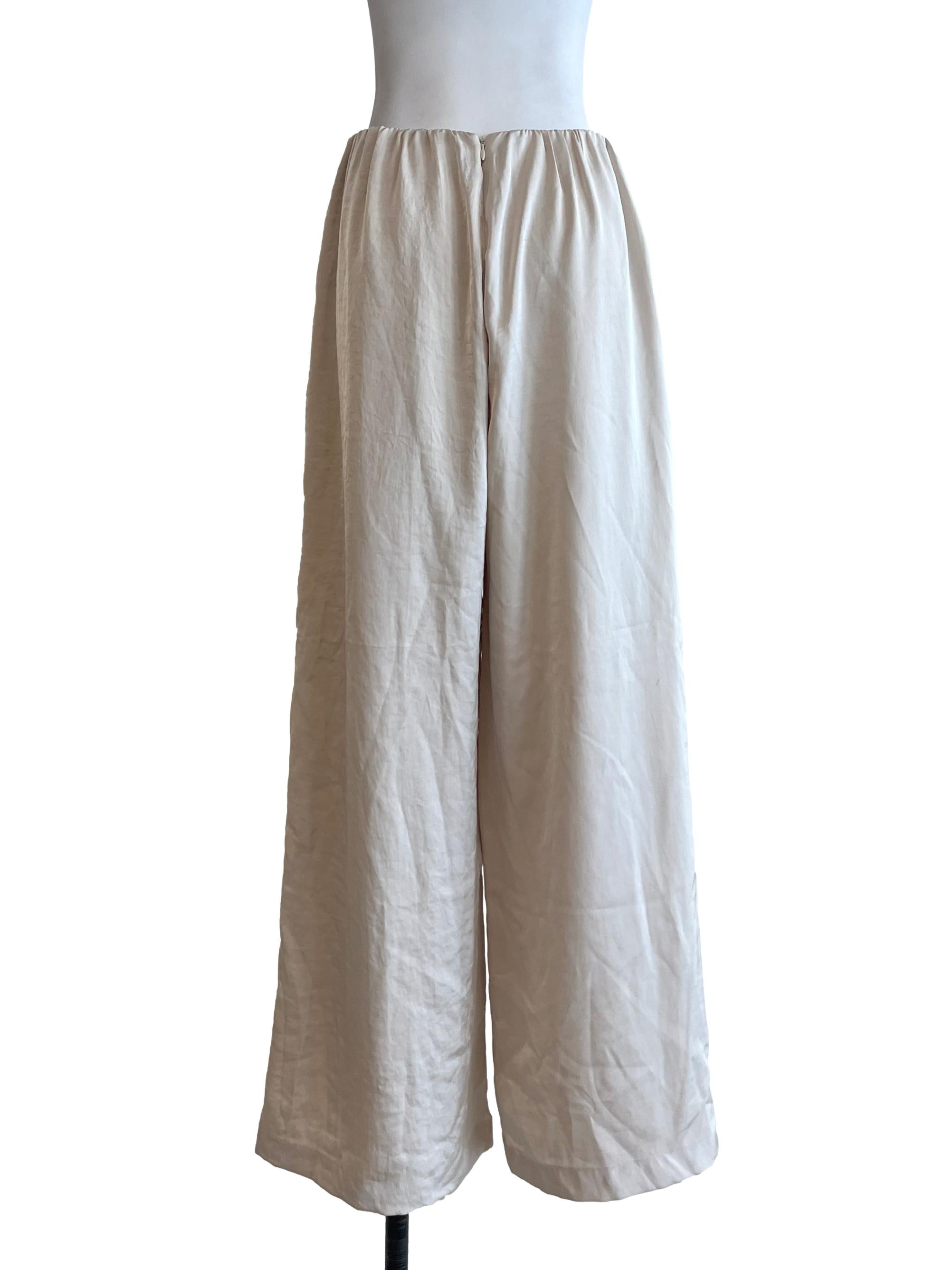 Ivory White Wide Leg Pants