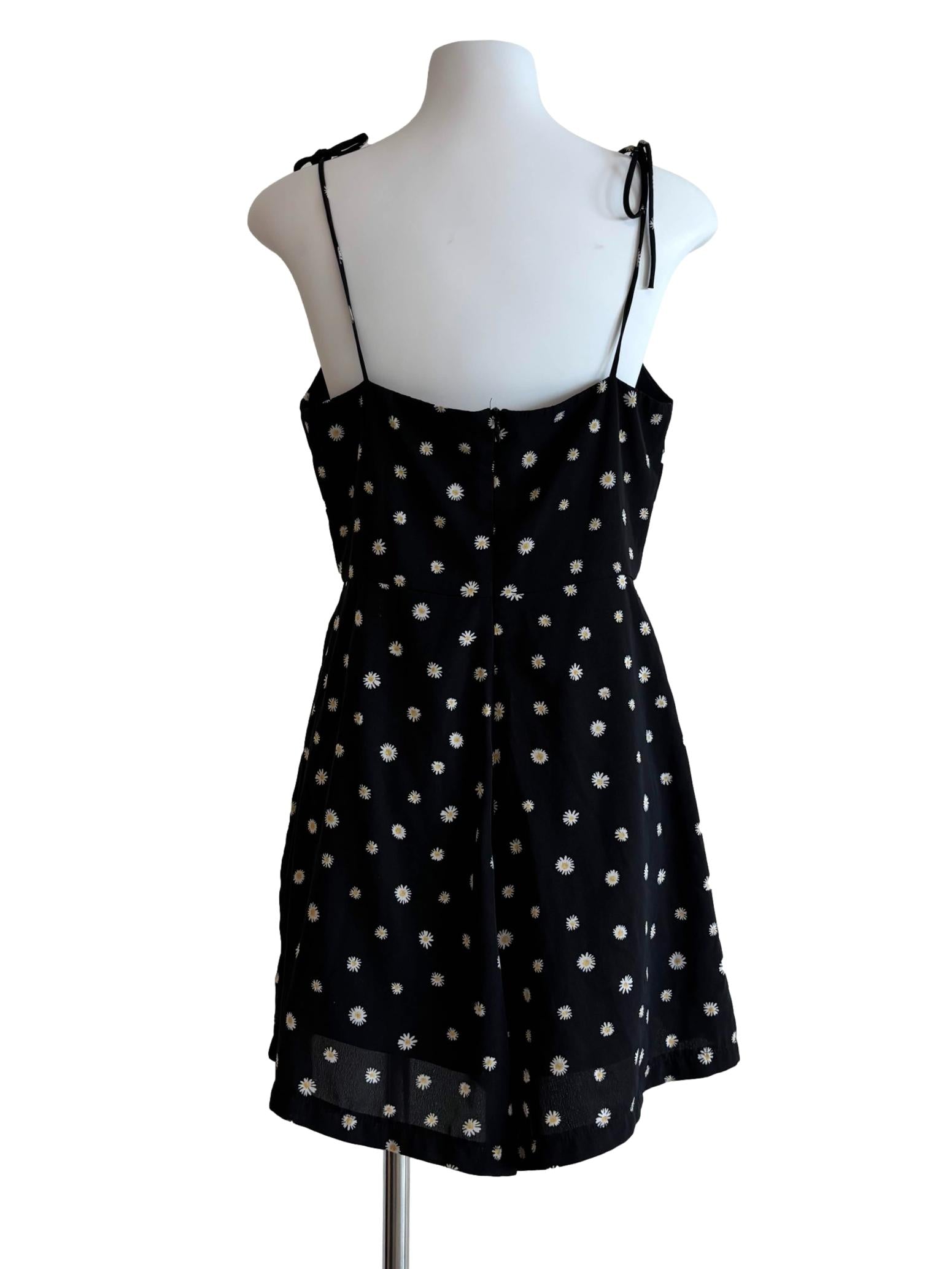 Jet Black Floral Spaghetti Strap Rompers