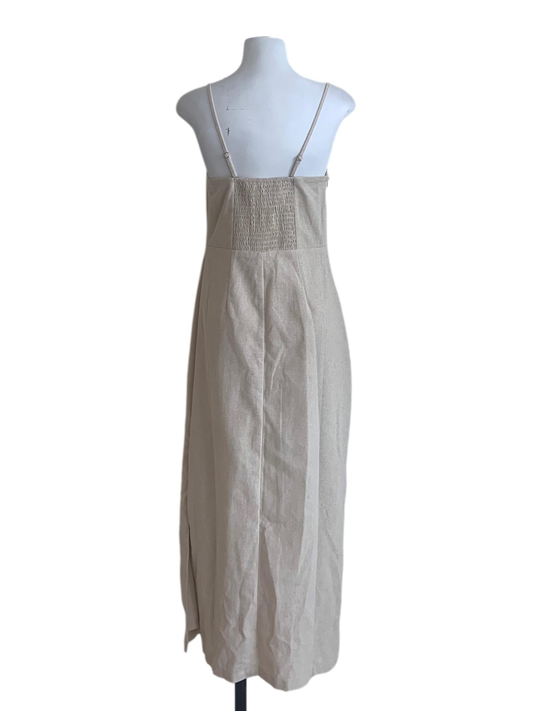 Bone Beige Spaghetti Strap Dress