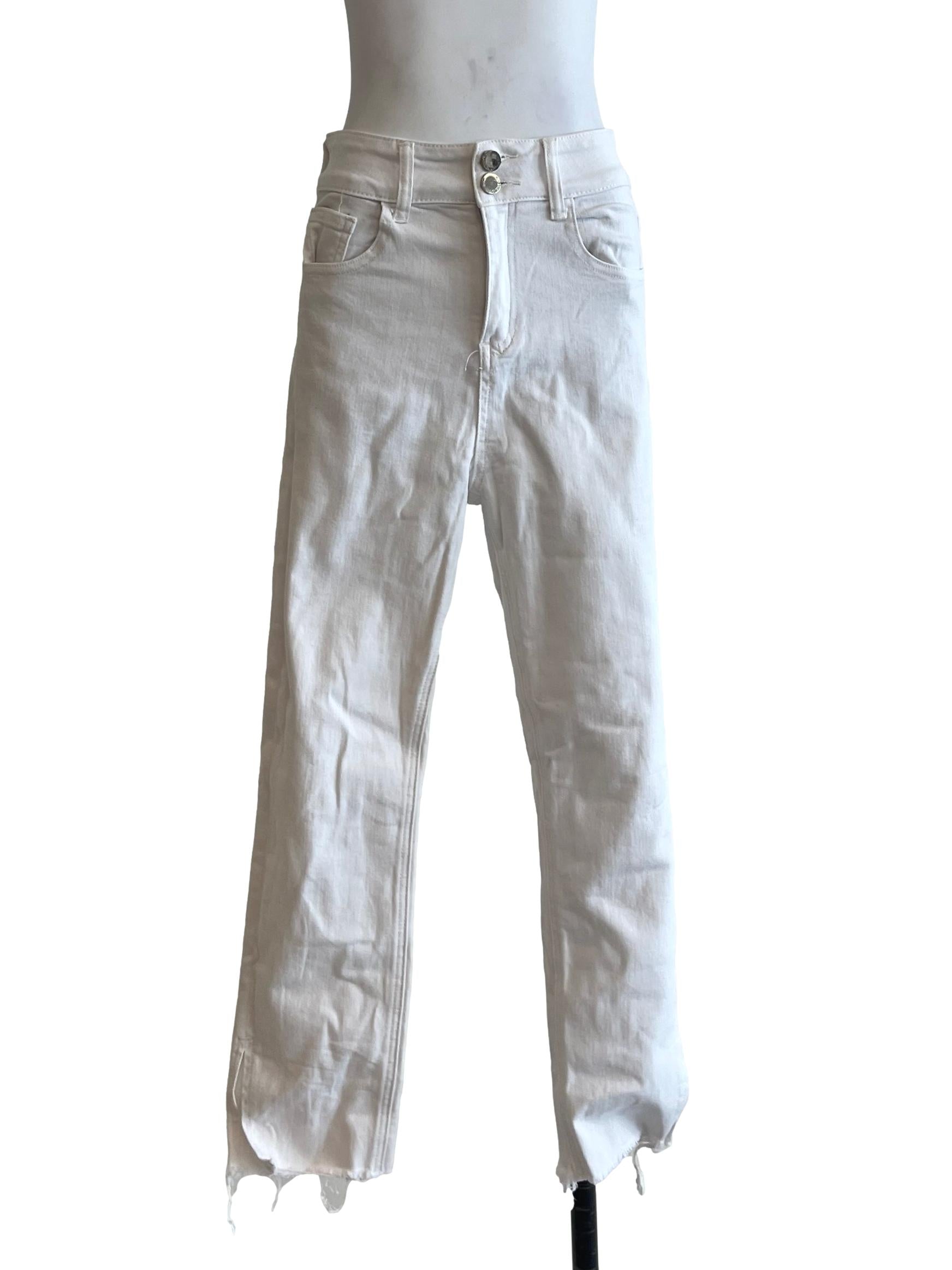 Chiffon White Distressed Jeans