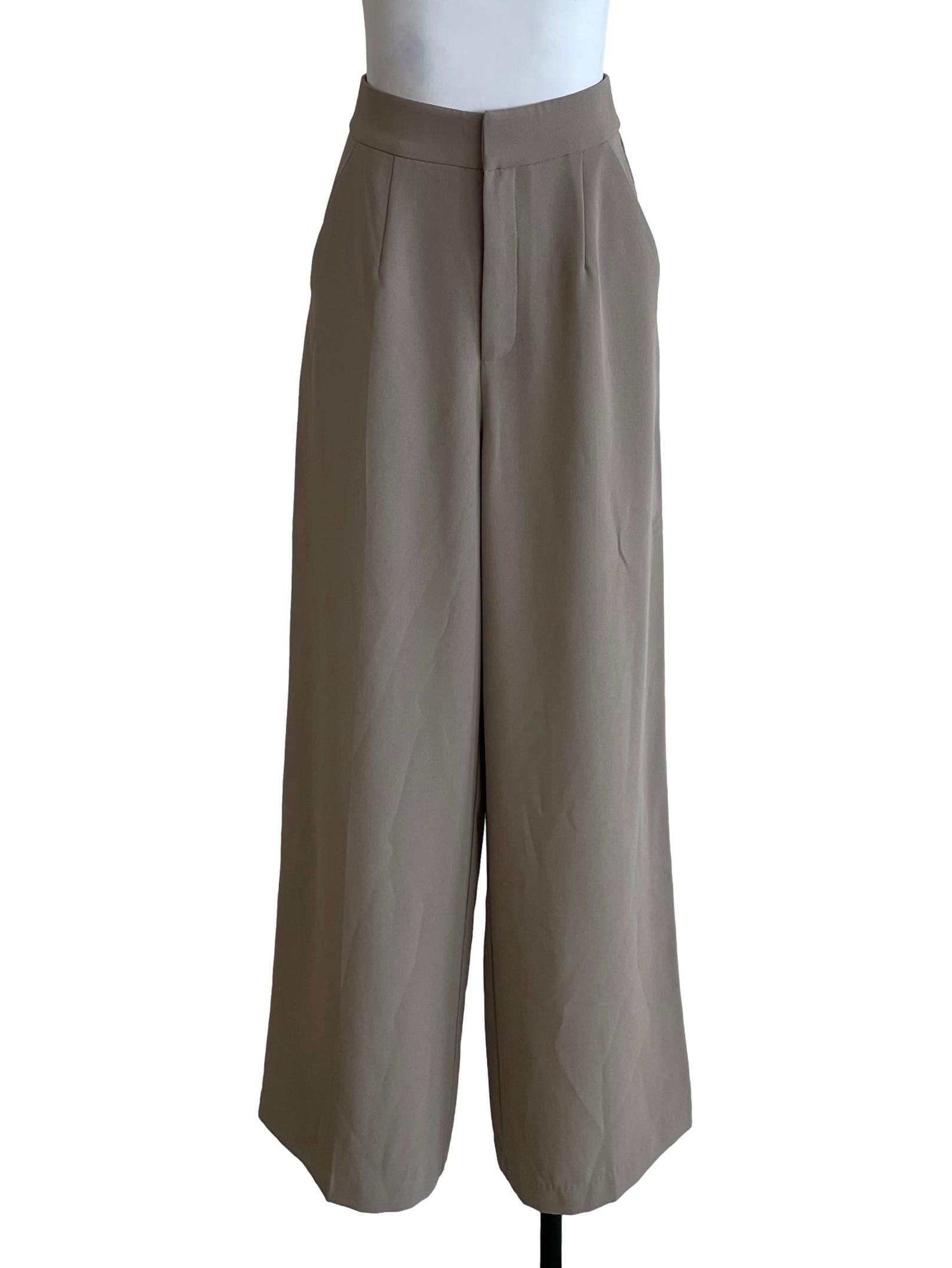 Latte Beige High Waist Wide Leg Pants LB
