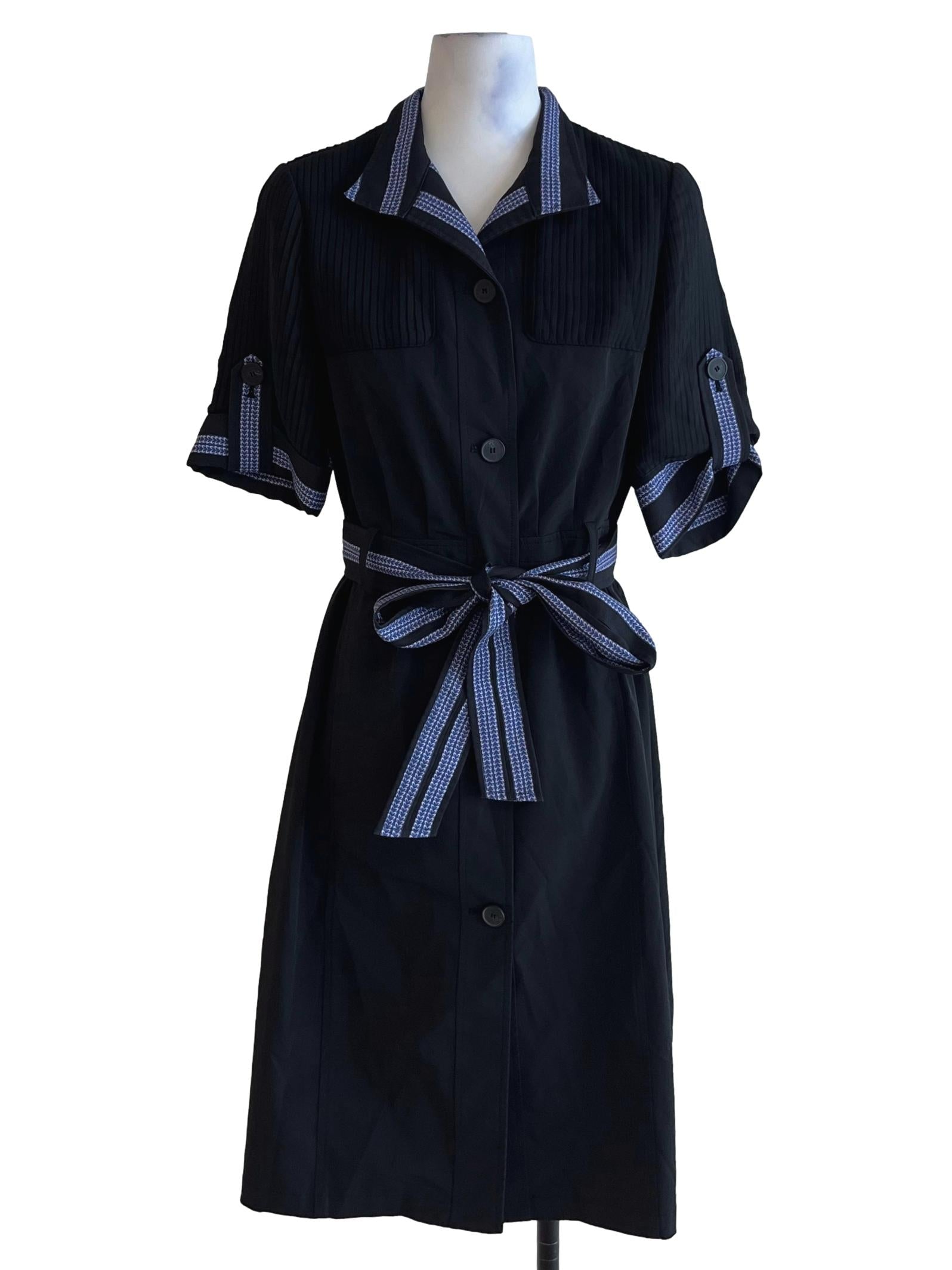 Black Wing Collar Shirt Dress