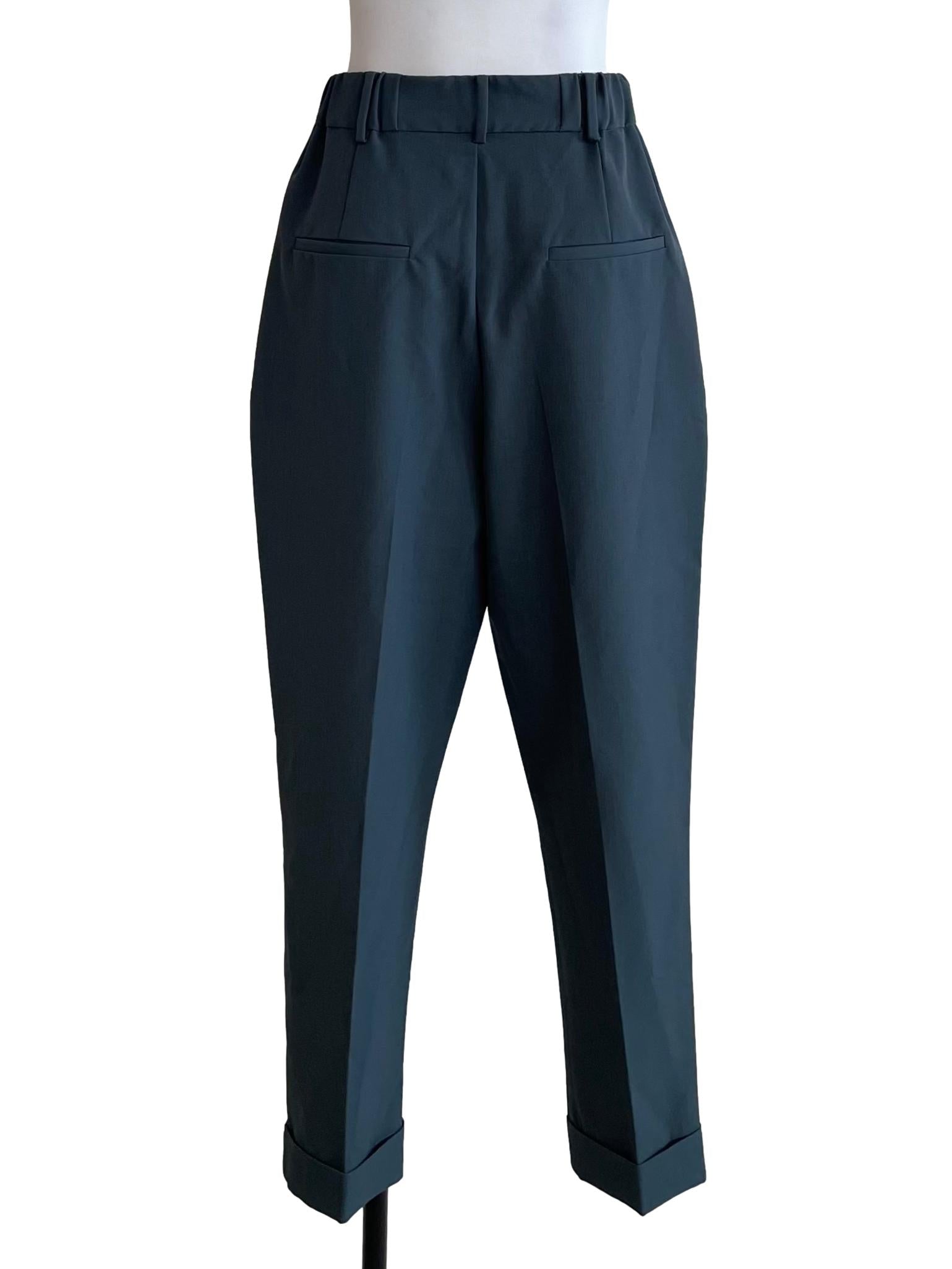 Ocean Blue Cuffed Formal Trousers LB