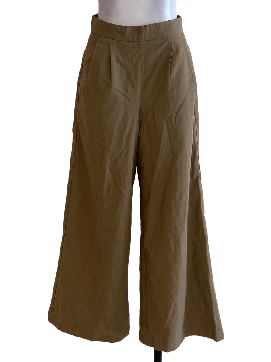 Sepia Brown Tweed Highwaist Straight Formal Pants TTR