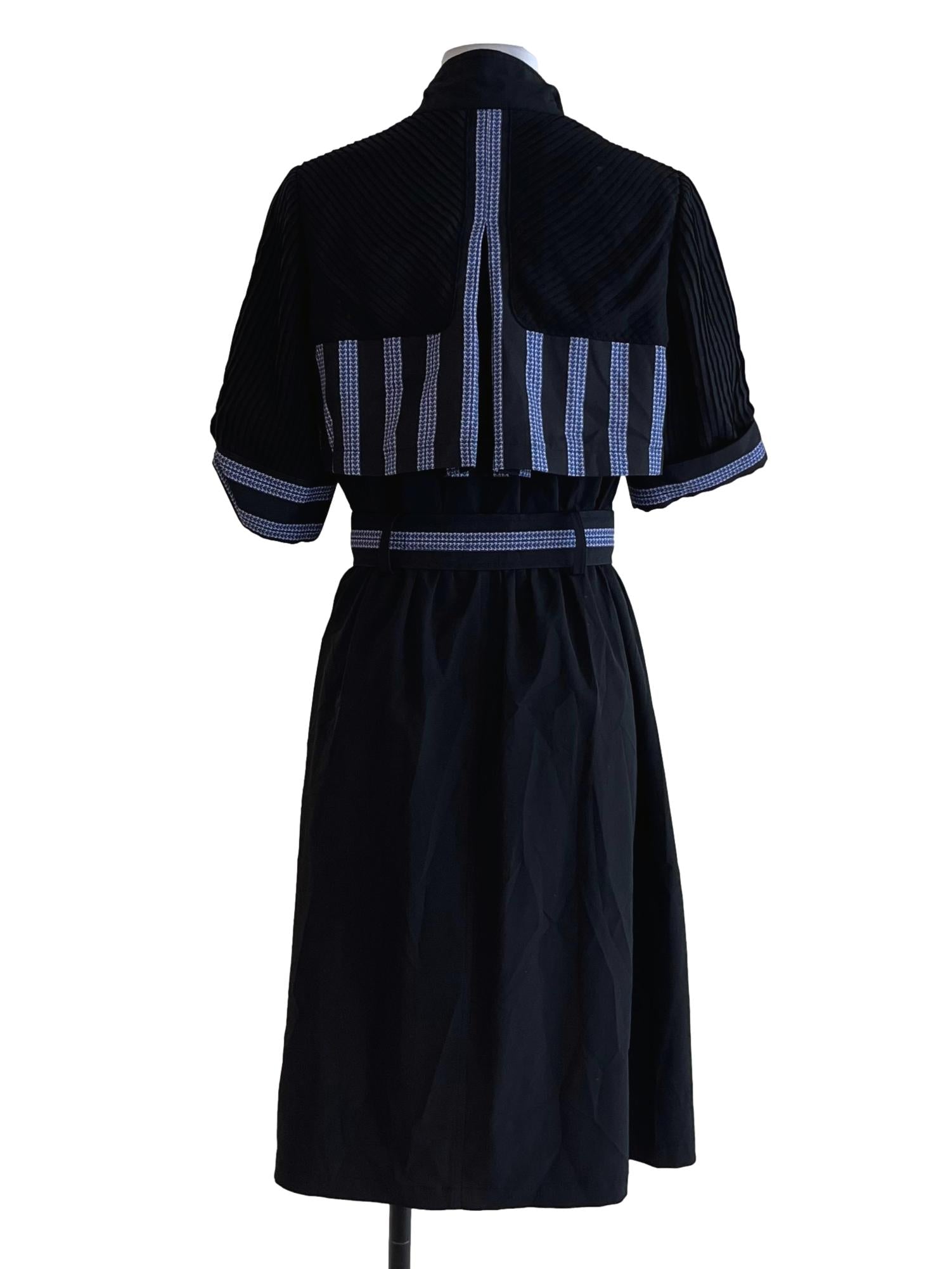 Black Wing Collar Shirt Dress