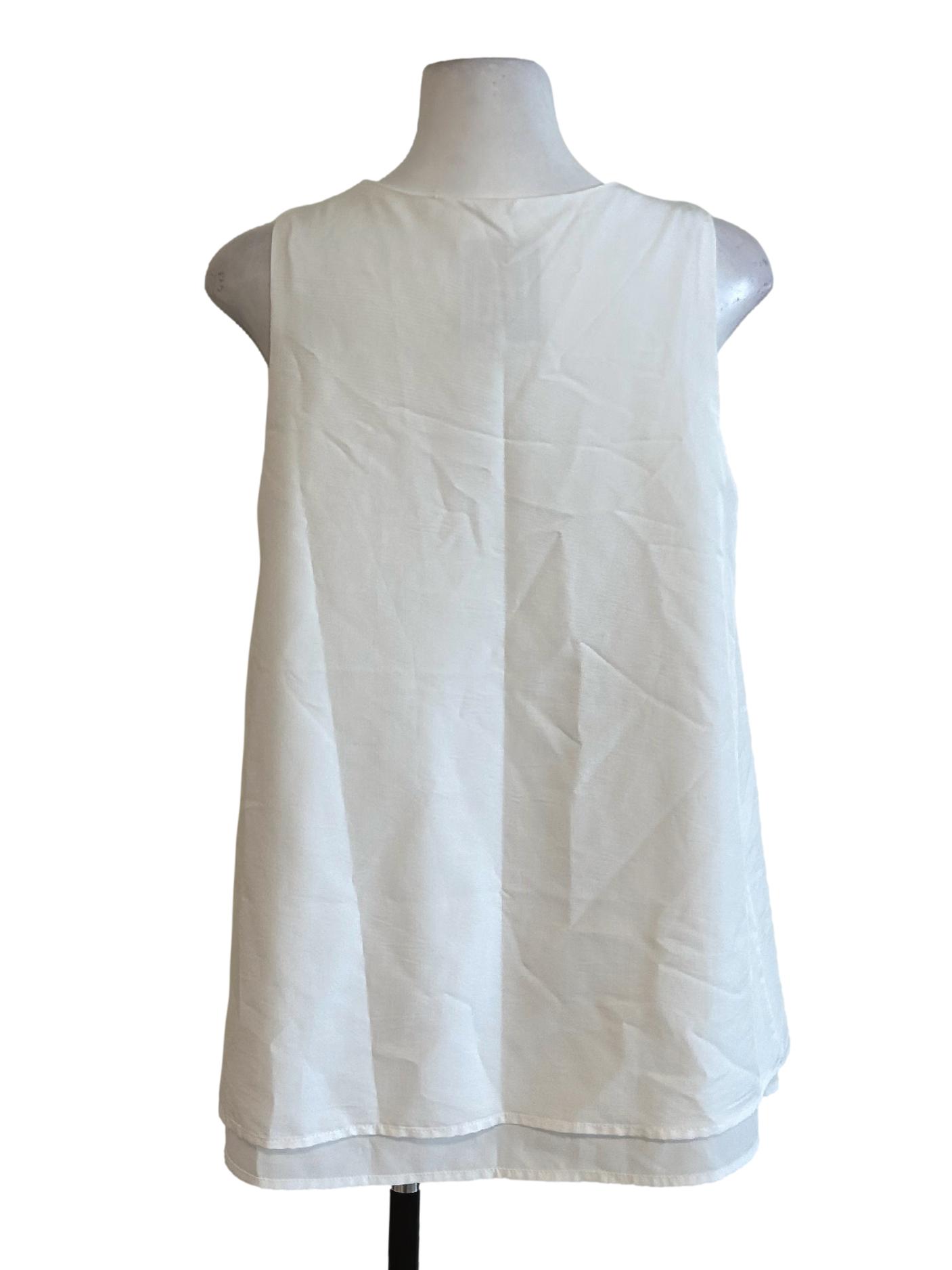 White Front Tie Top