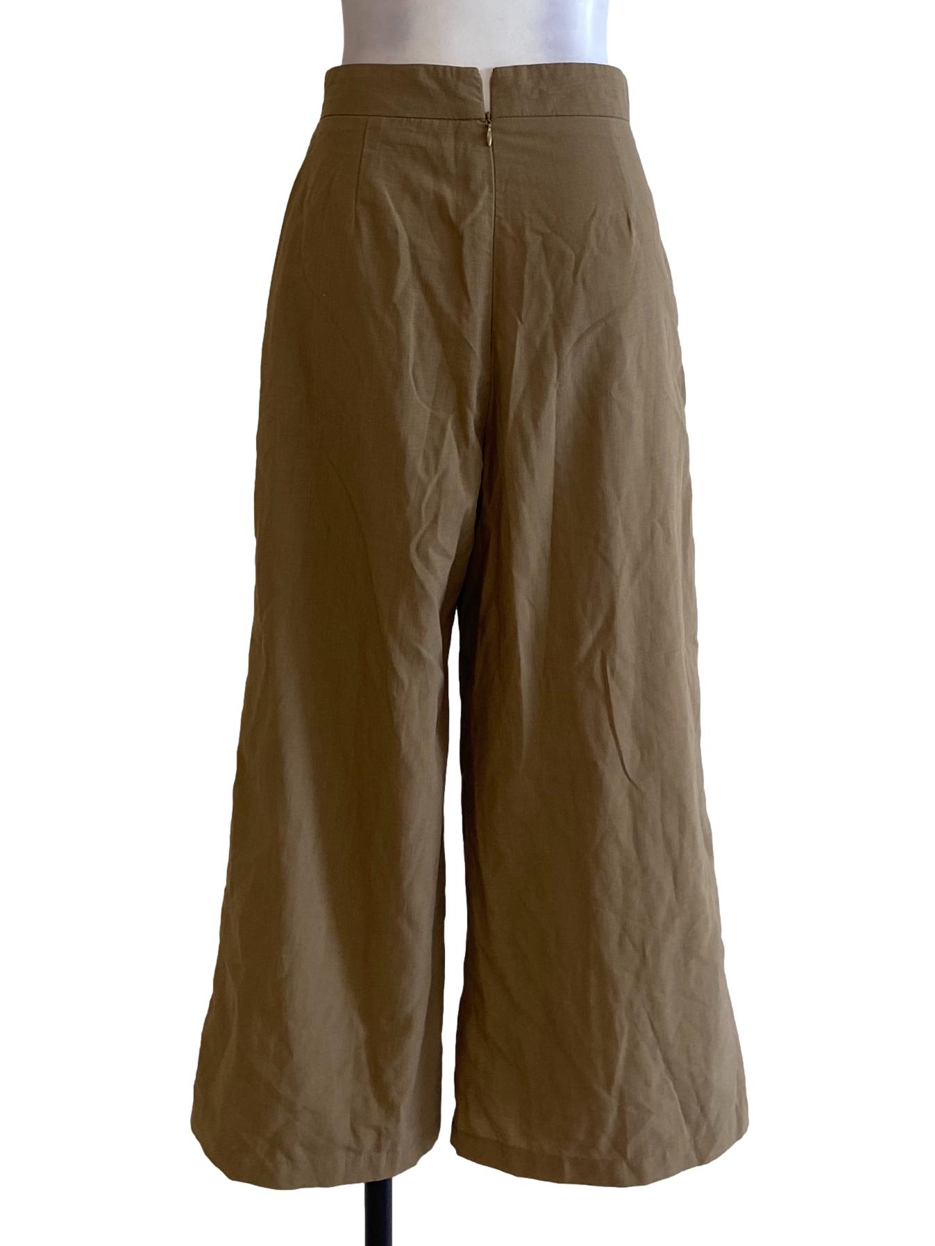 Sepia Brown Tweed Highwaist Straight Formal Pants TTR