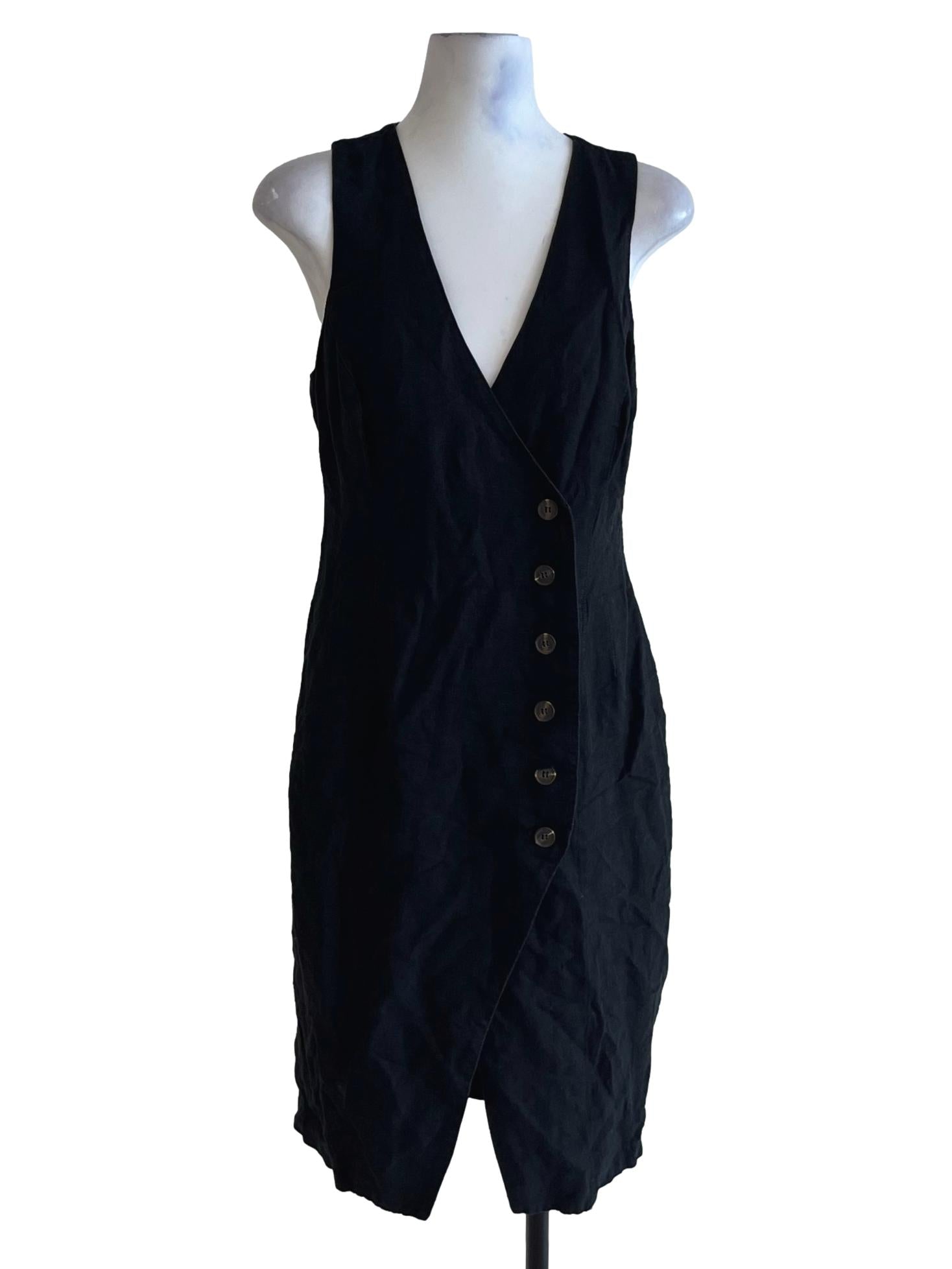 Black V-Neck Sheath Dress
