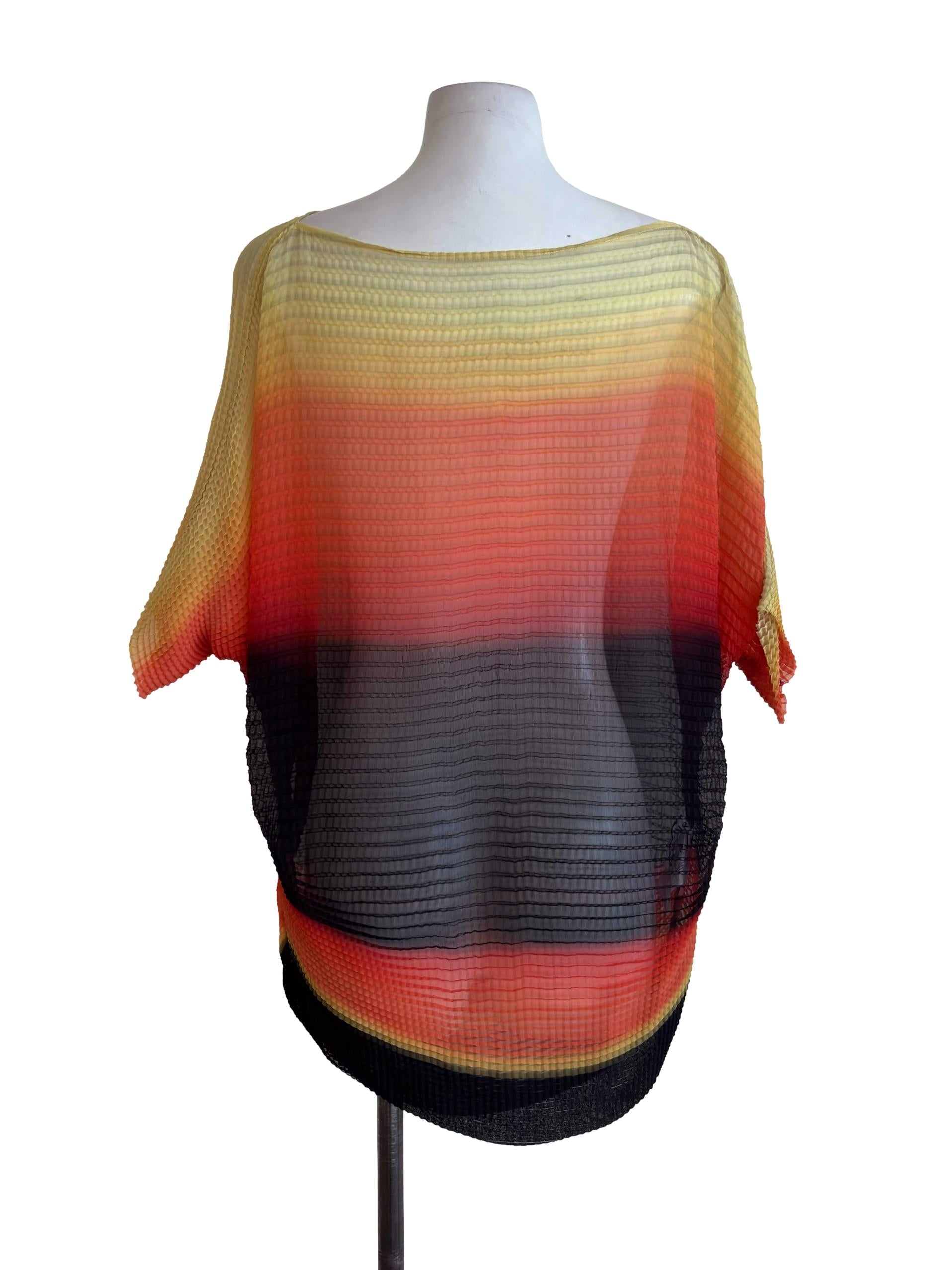 Waffle Pleat Tee In Fire Stripe - Multicolor CSN
