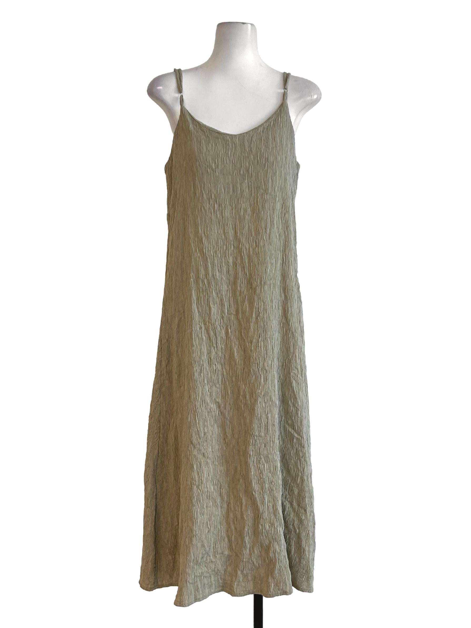 Sage Green Crinkled Dress