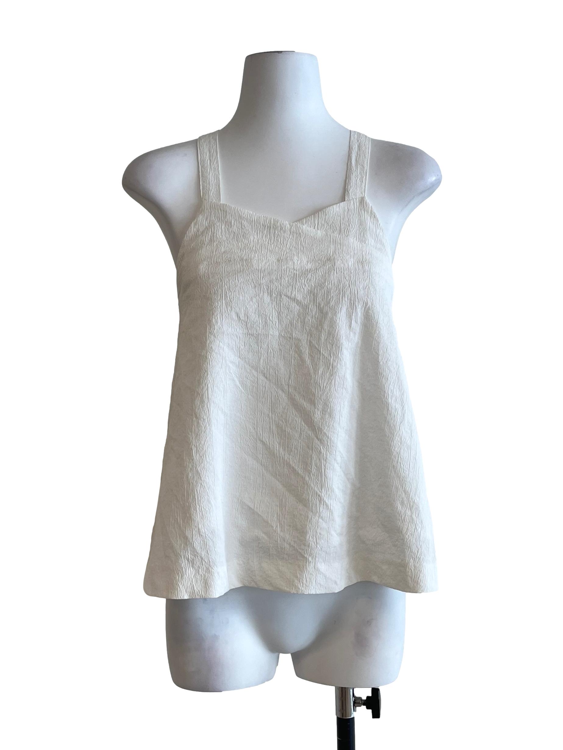 Chiffon White Sleeveless Top