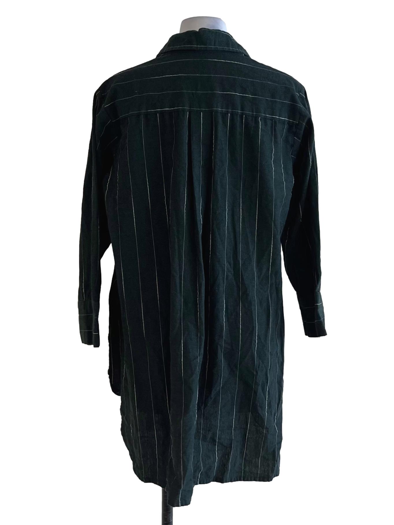 Pine Green Pencil Stripe Shirt Dress