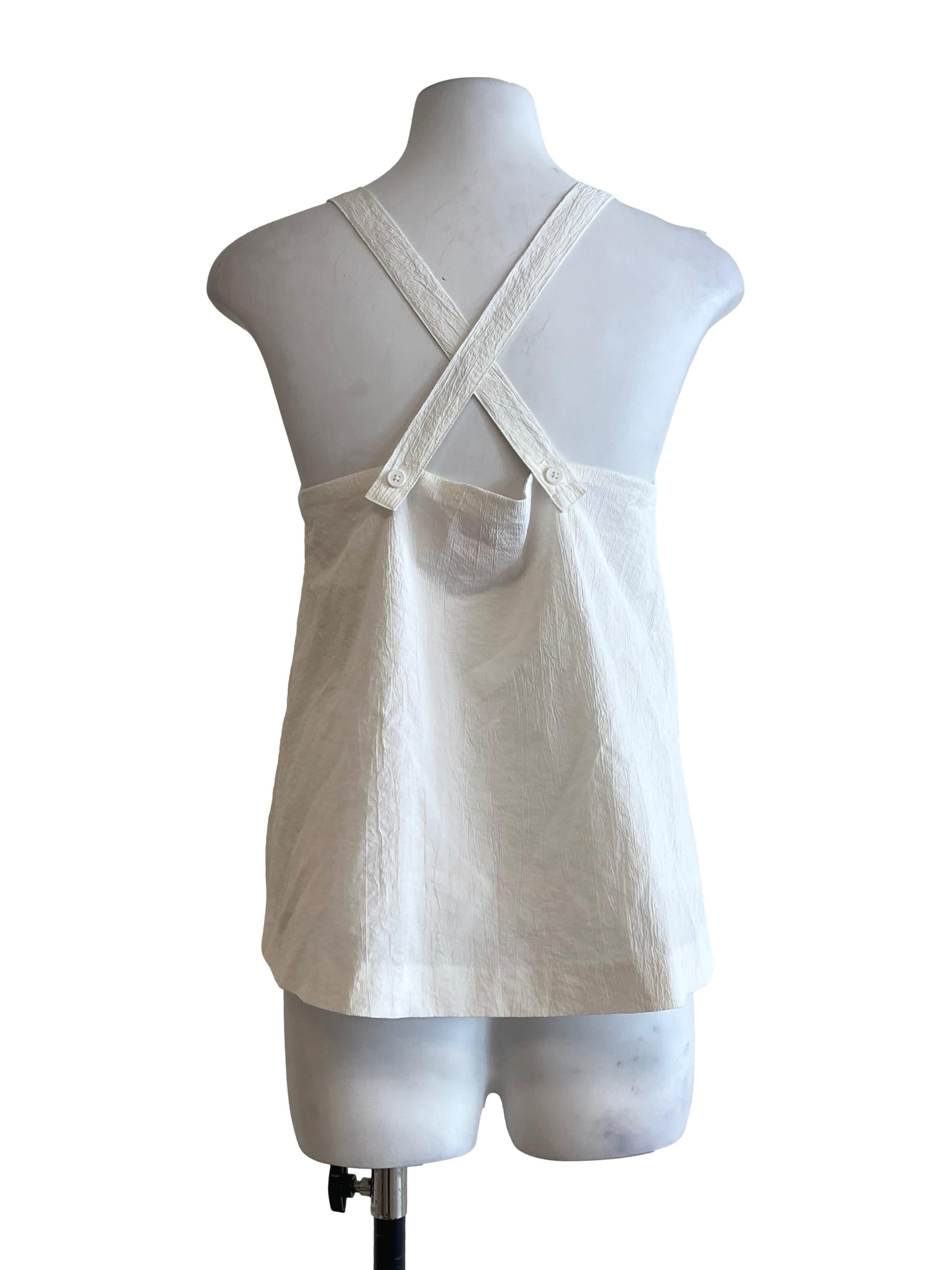Chiffon White Sleeveless Top