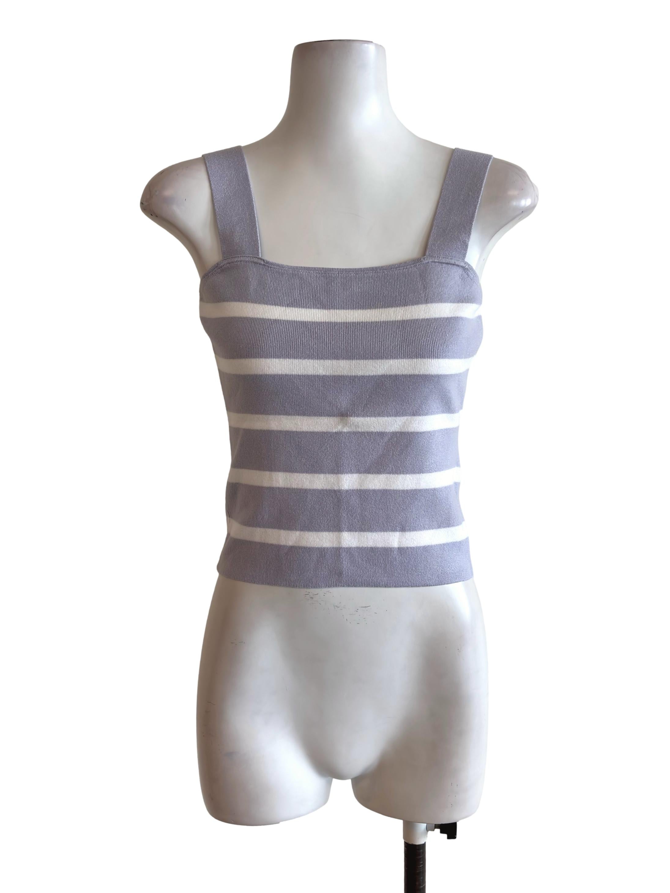 Purple Stripe Rib Knit Tank TCL