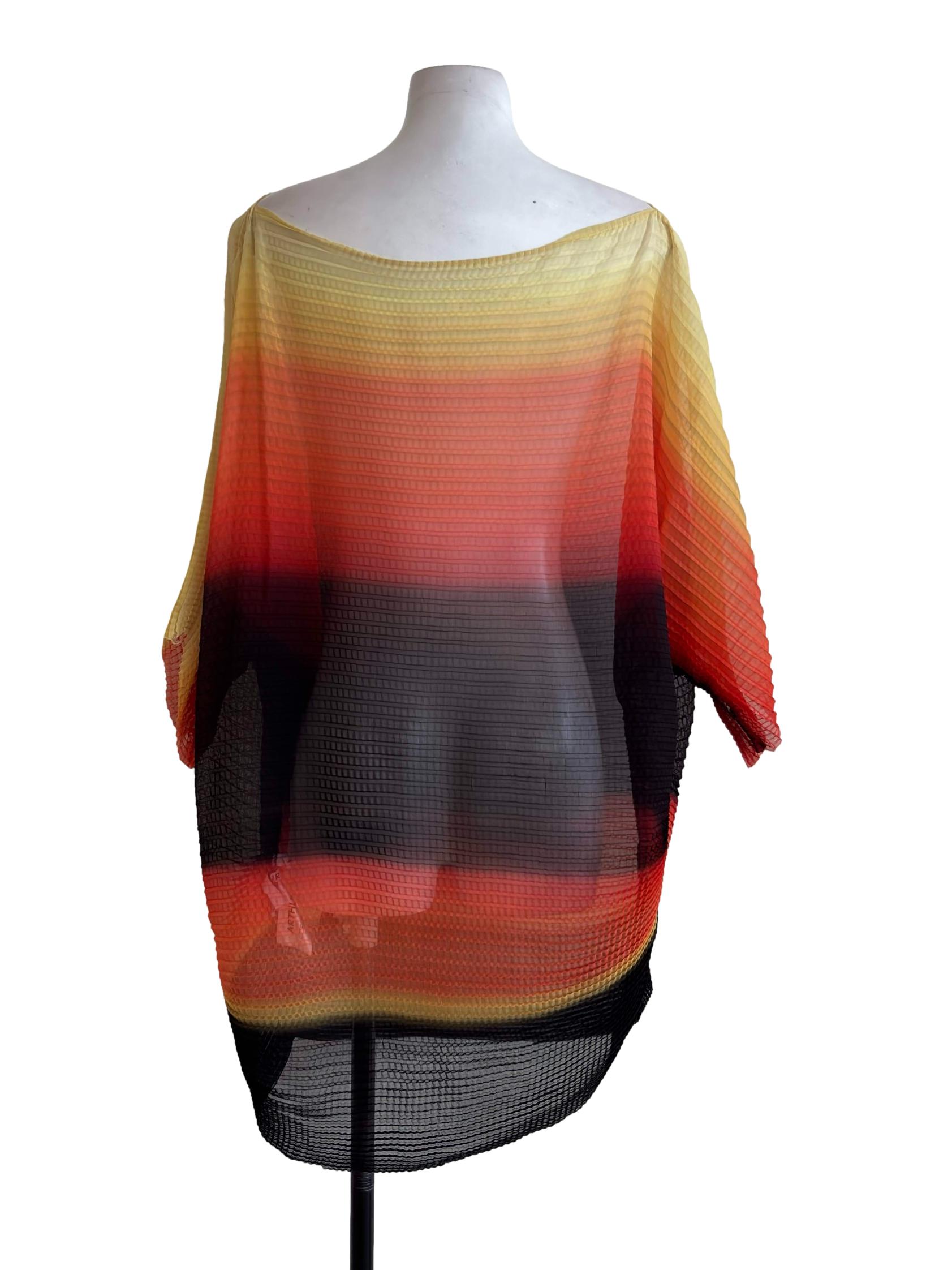 Waffle Pleat Tee In Fire Stripe - Multicolor CSN