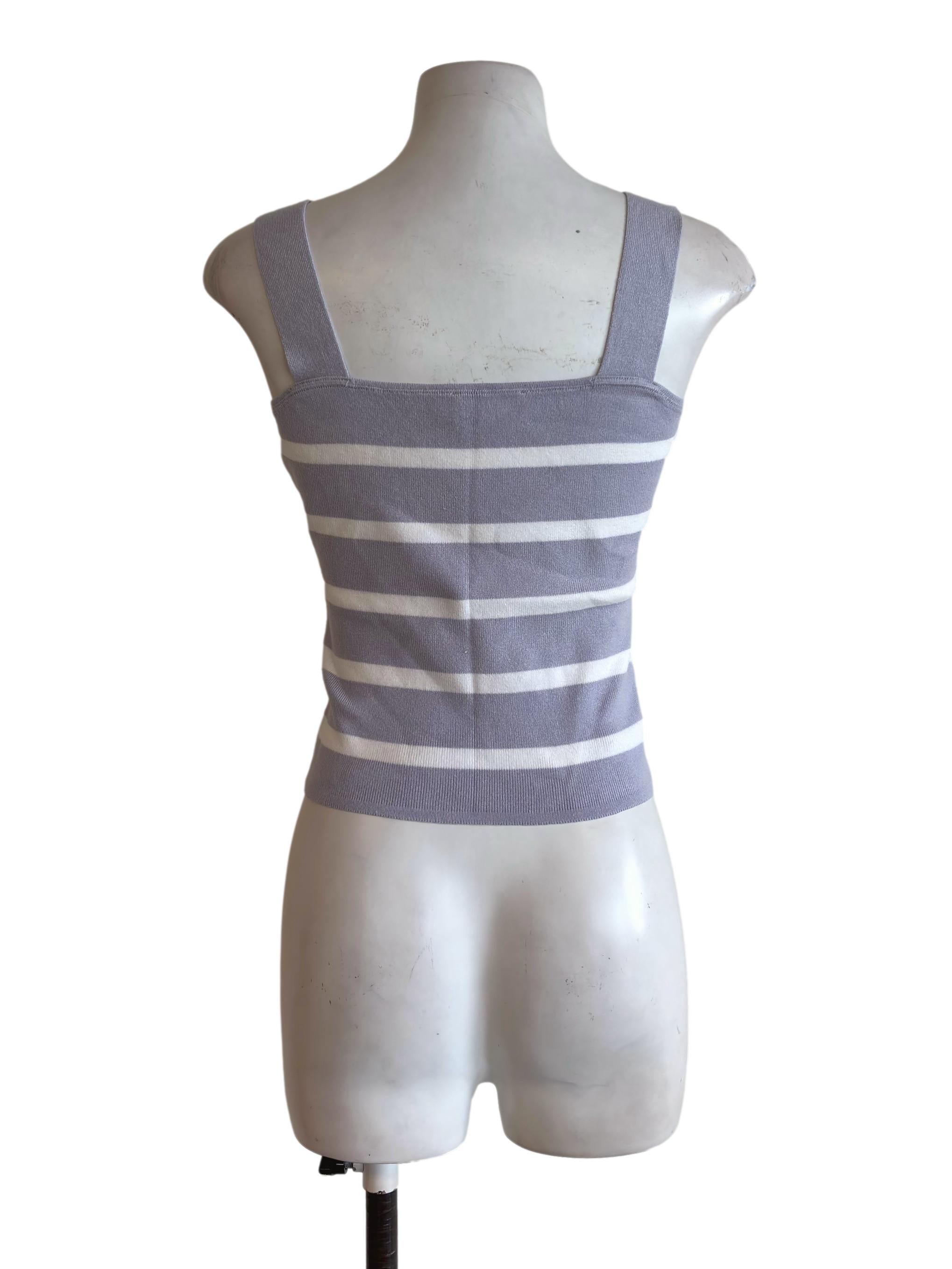 Purple Stripe Rib Knit Tank TCL