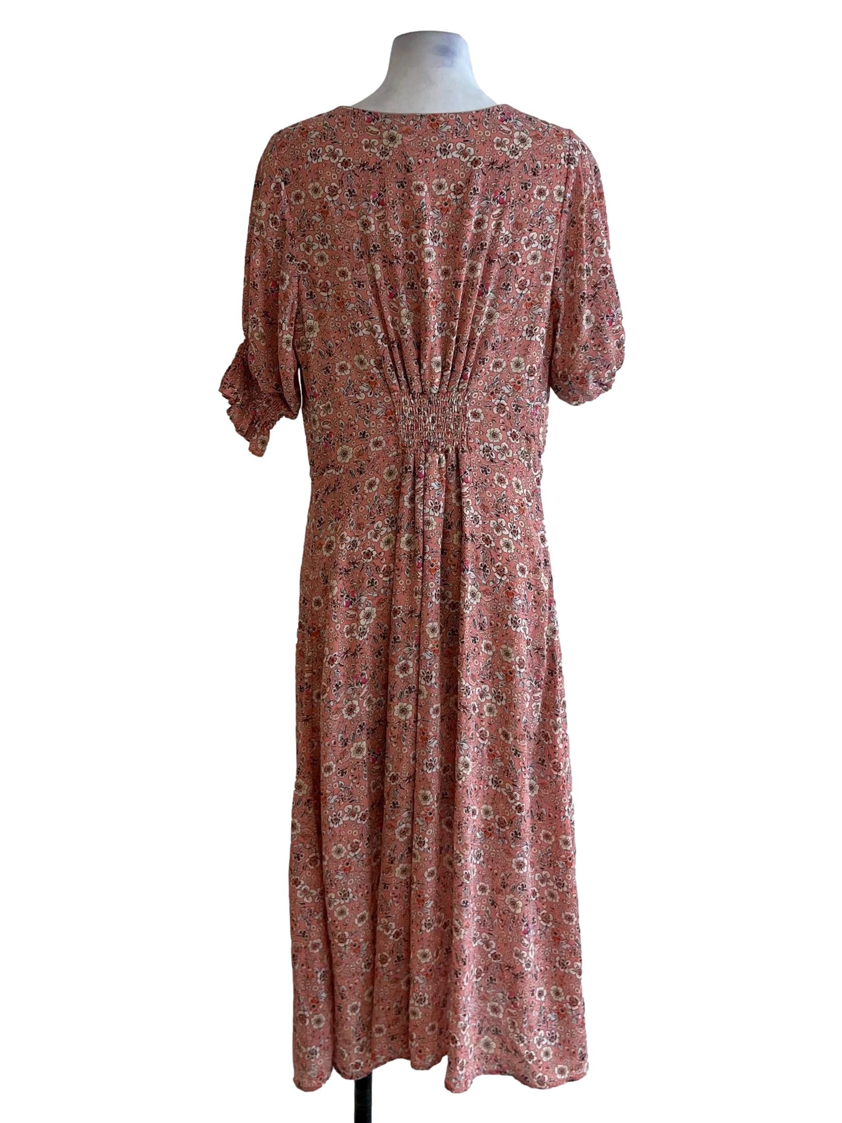 Rose Pink Floral Empire Dress