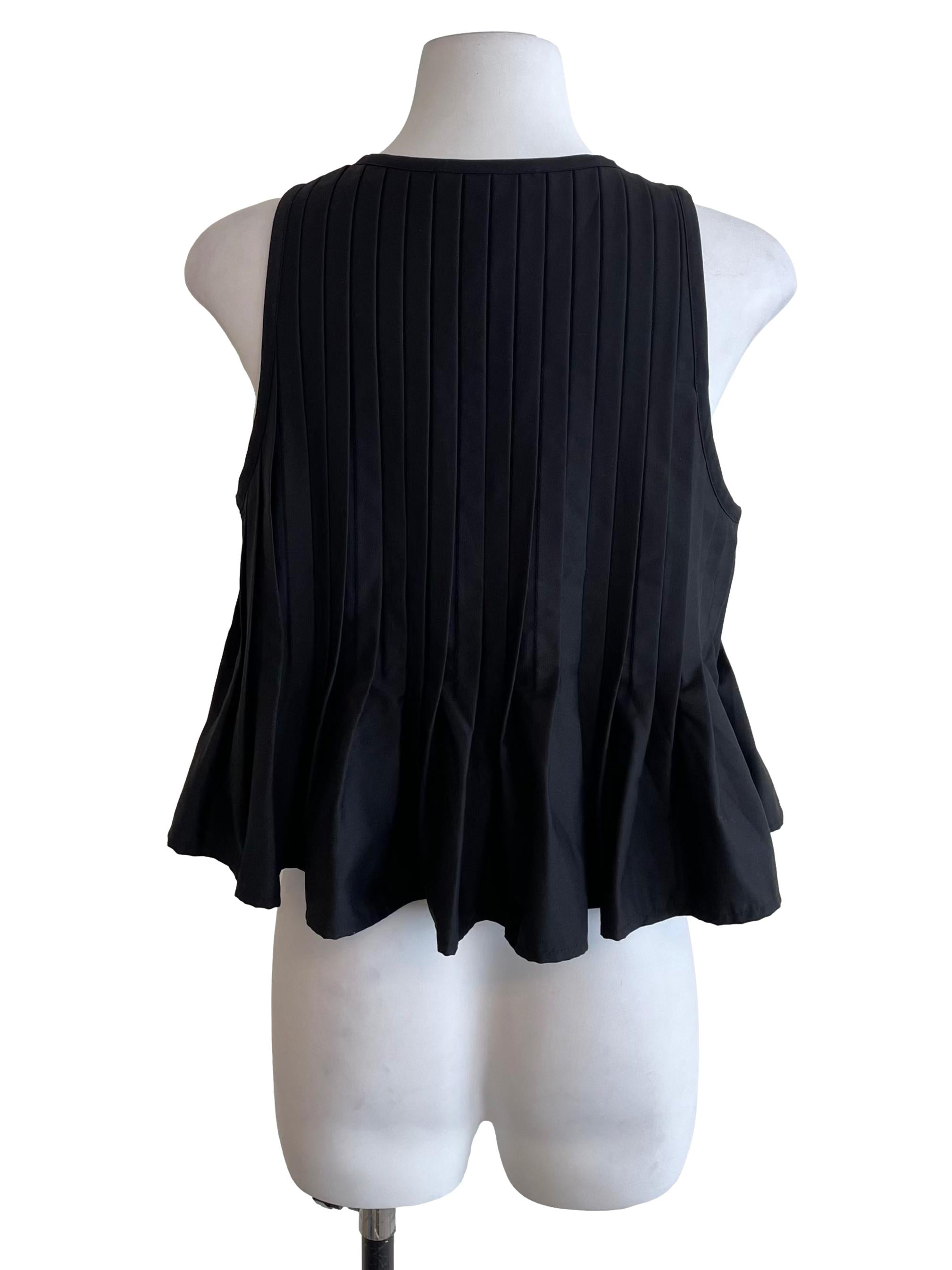 Black Pleated Front Knots Top LB