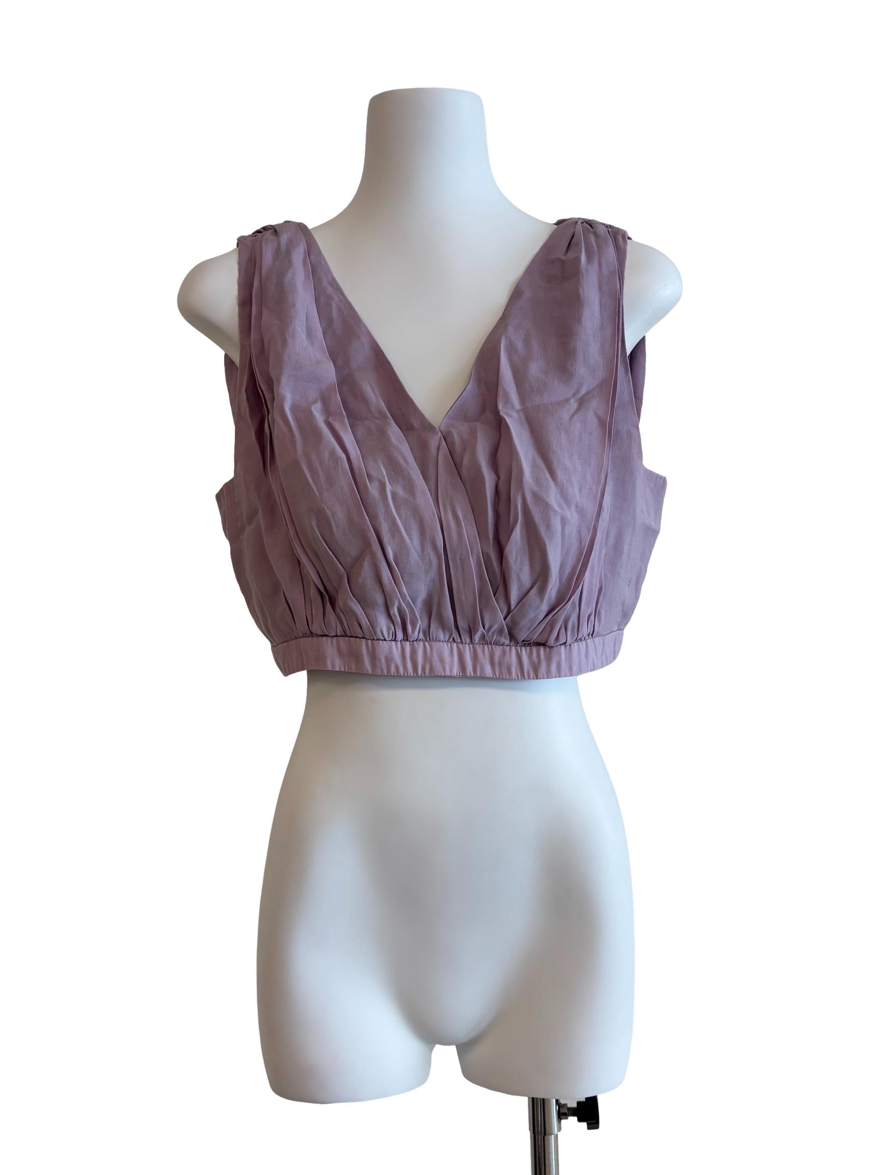 Dusty Rose Sleeveless Cotton Crop Top